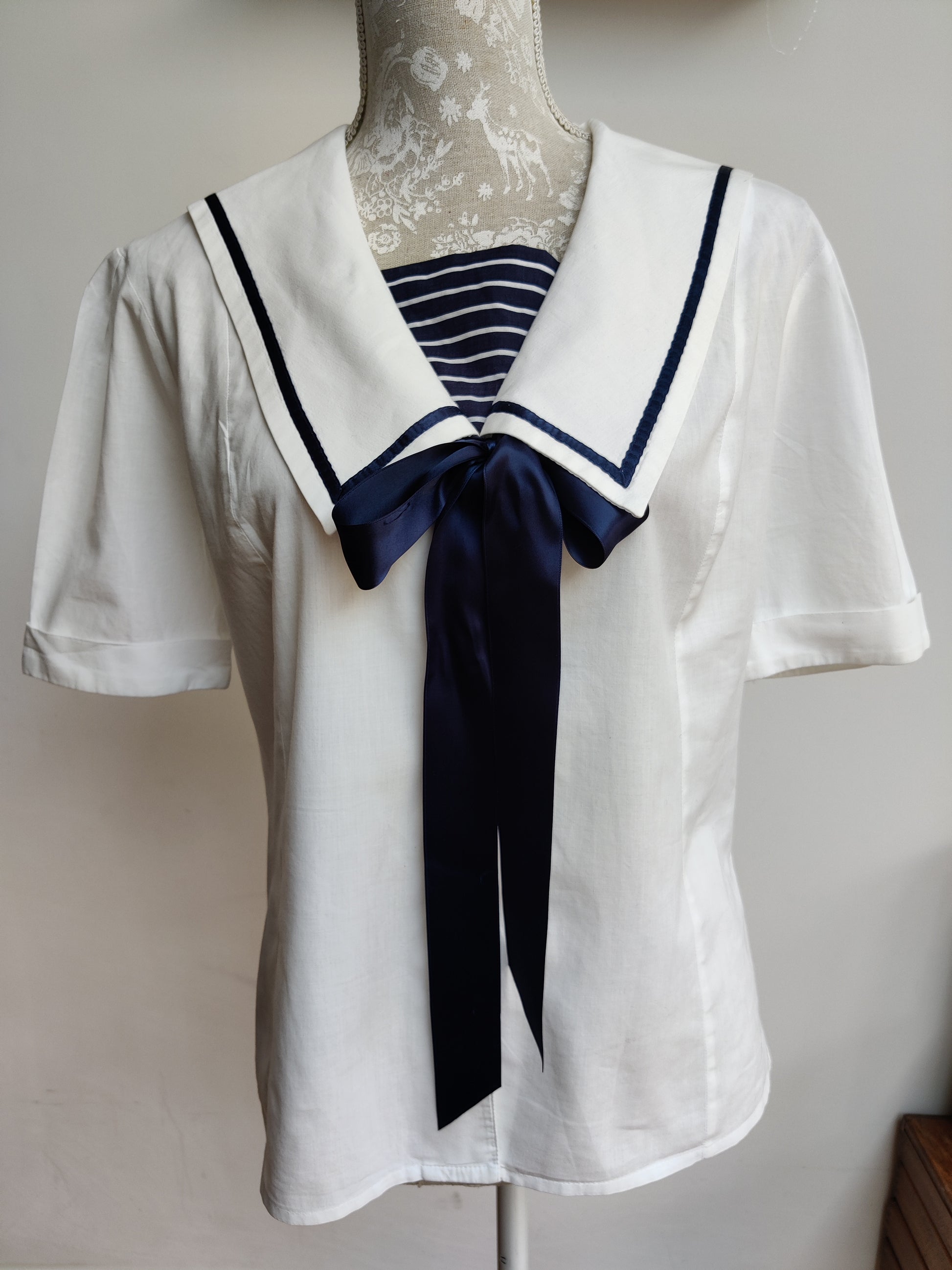 Vintage Laura Ashley sailor top size 10