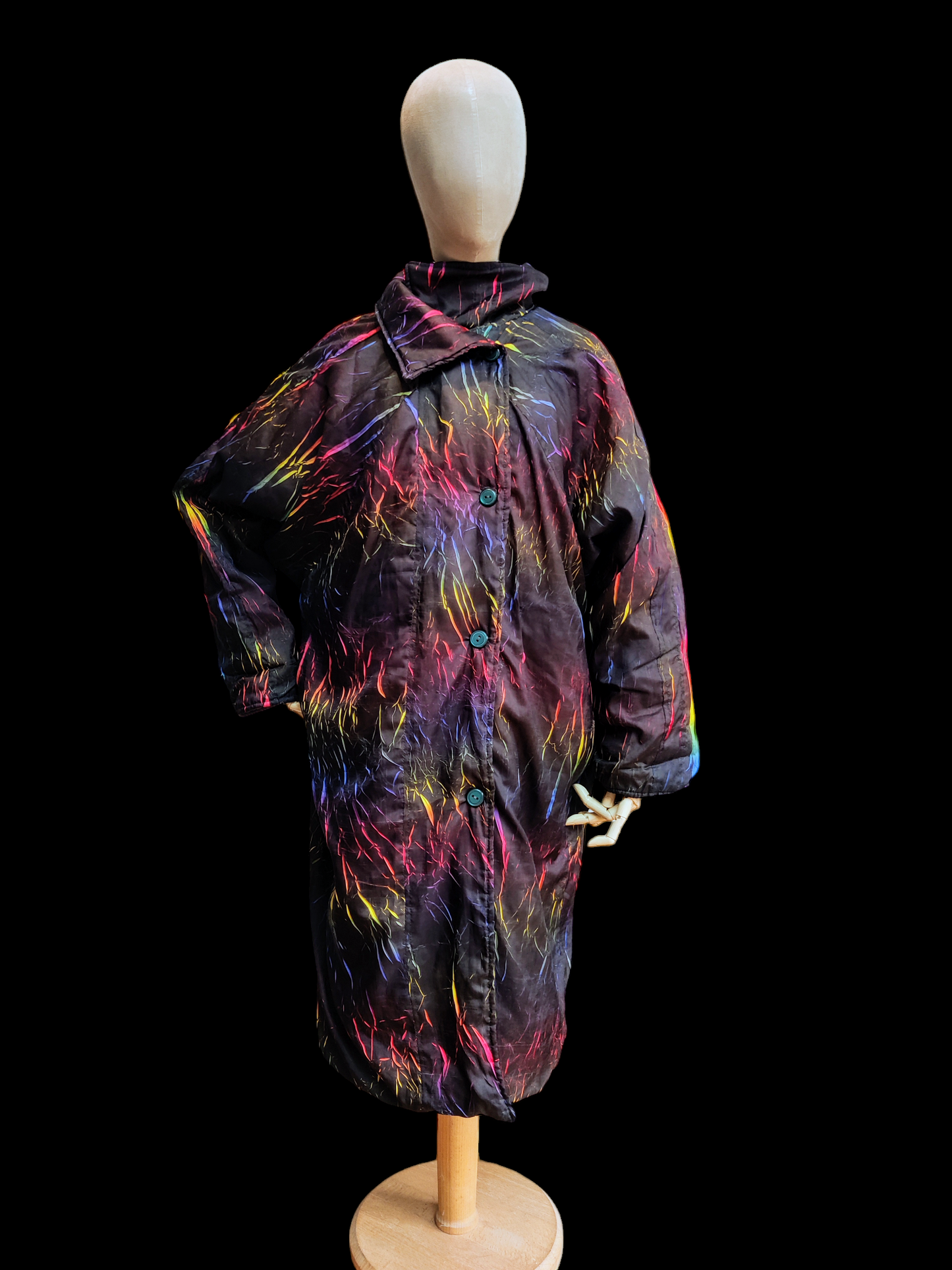 Incredible colourful 80s winter coat