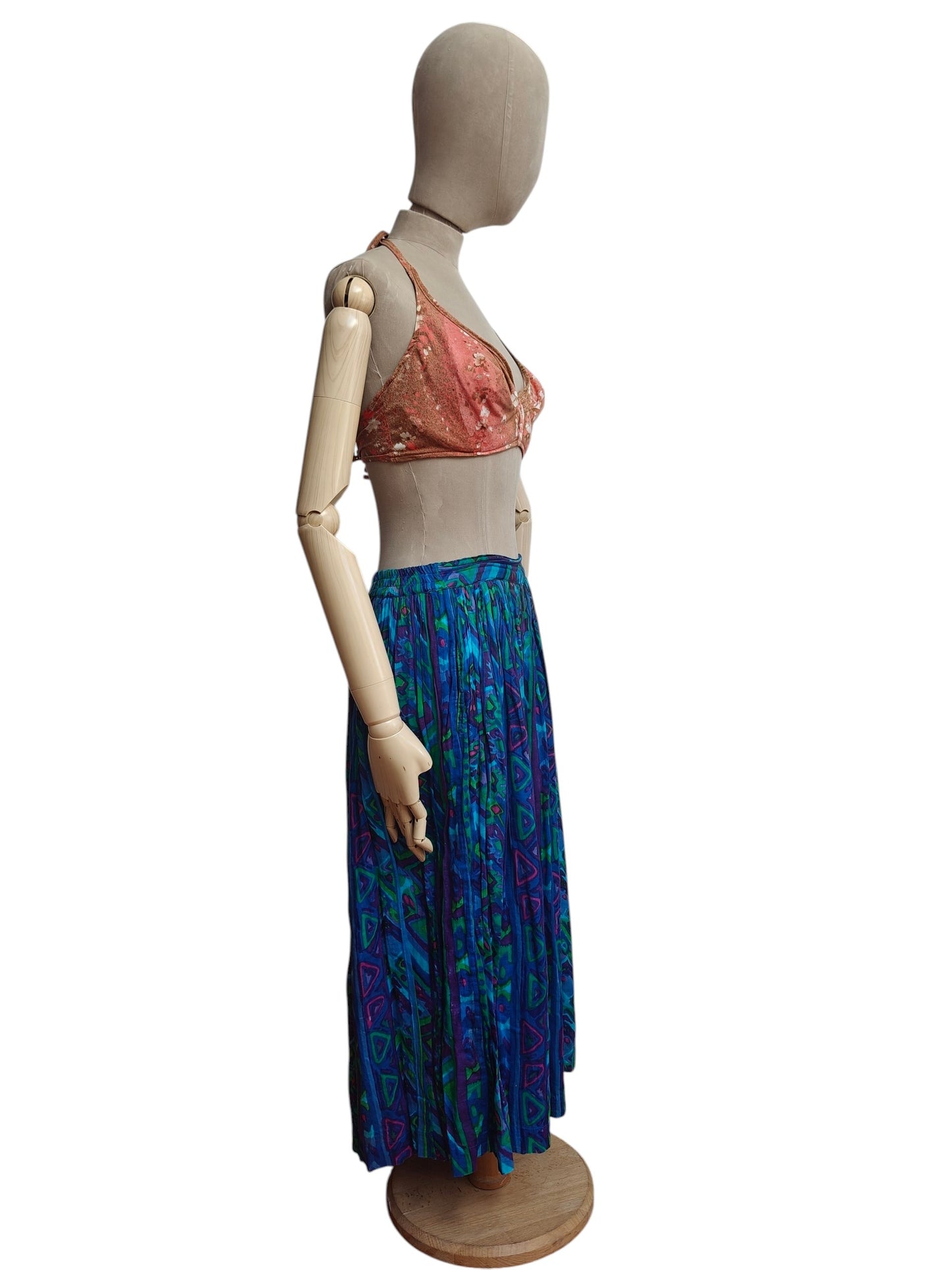 Indian cotton boho midi skirt