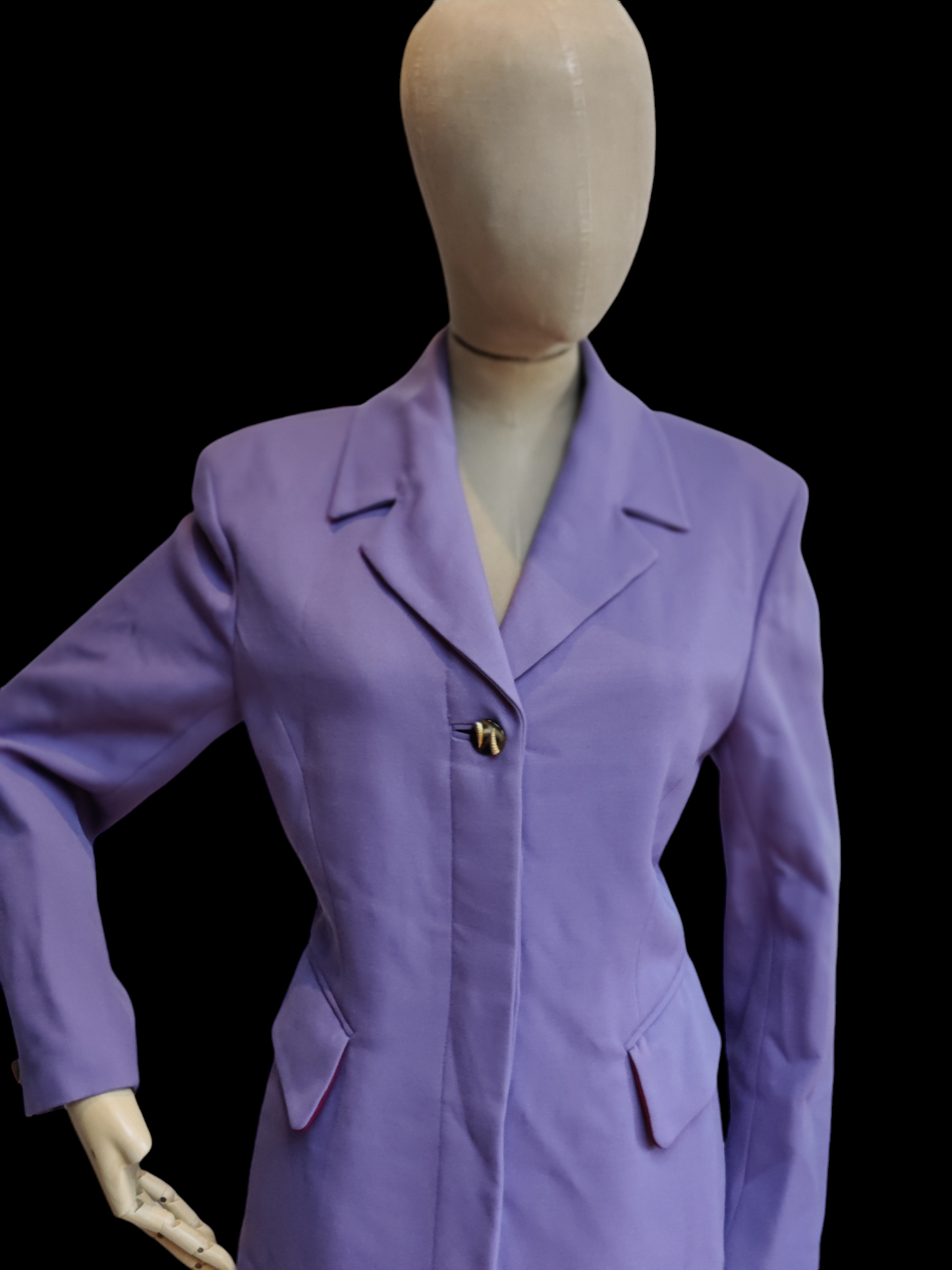 Lilac jacket with silver statement buttons