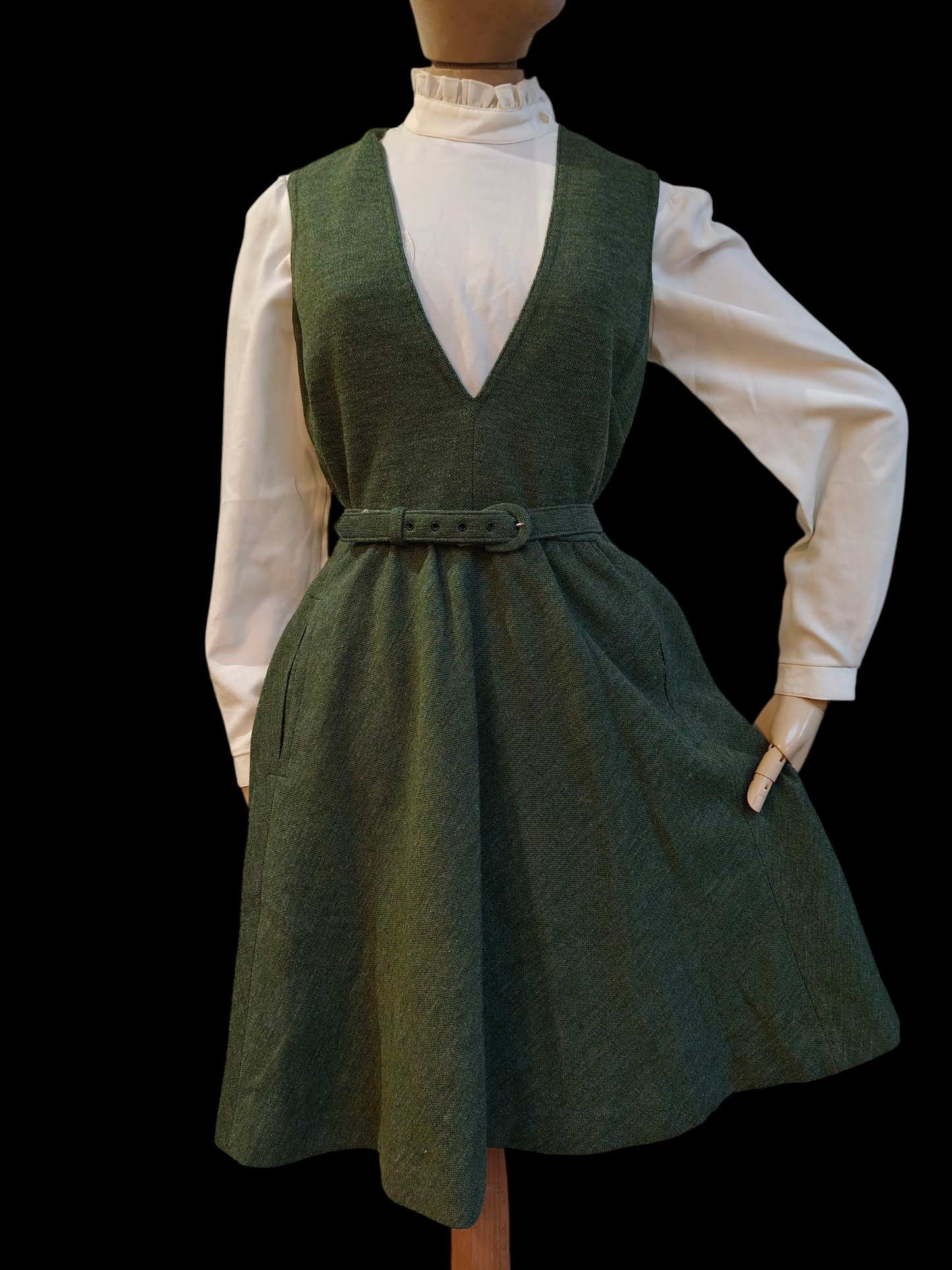 Modette dress in green wool