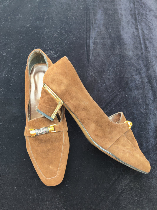 Northern soul ladies shoes in tan and gold