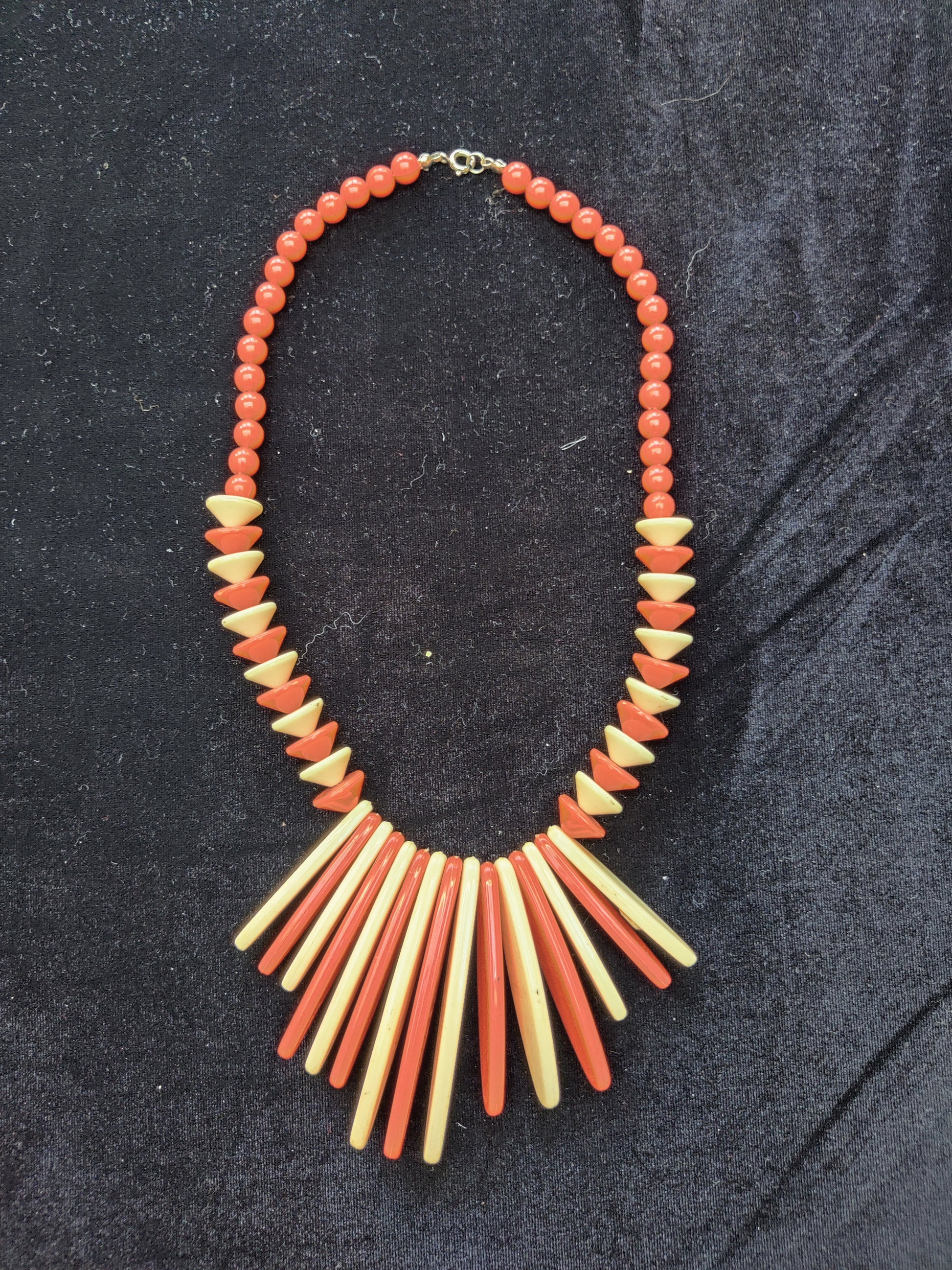 Orange and cream 60's necklace