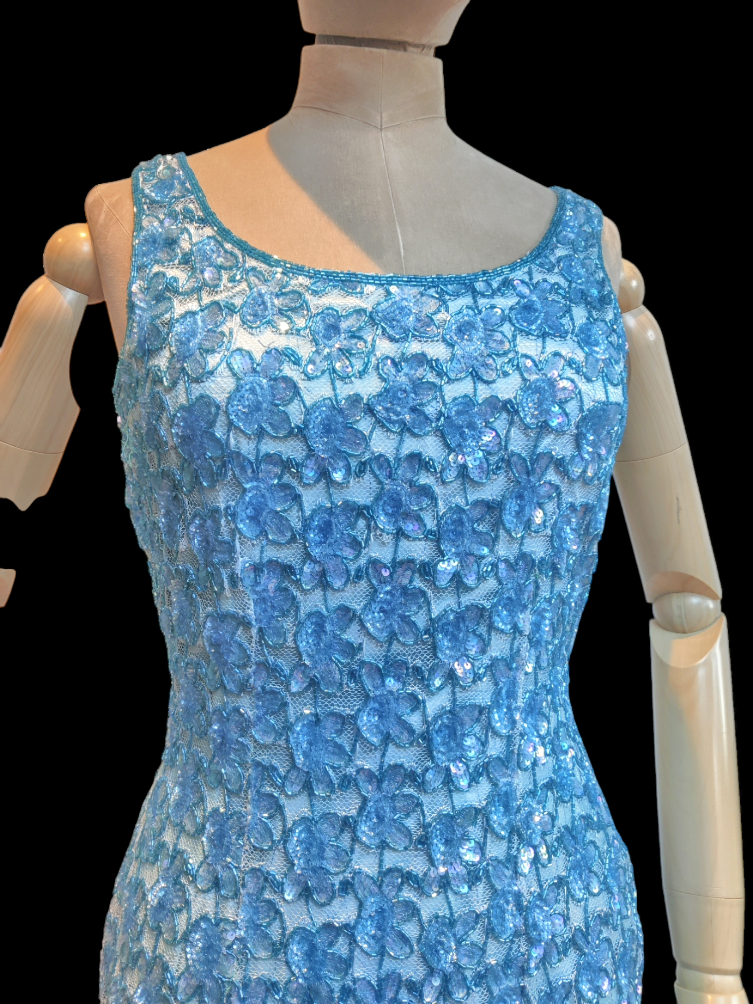 Pale blue 60's beaded dress