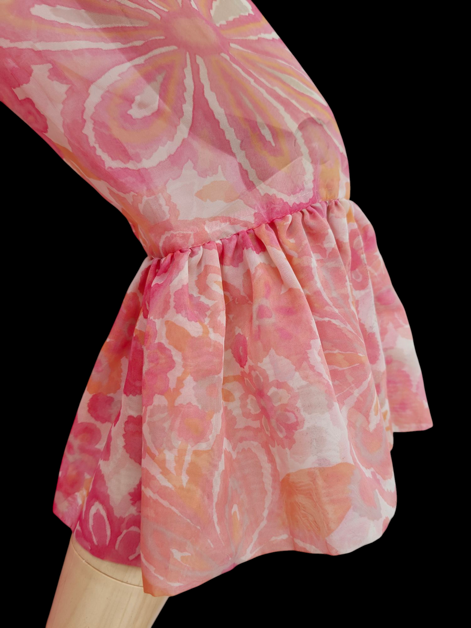Pink and orange floral print