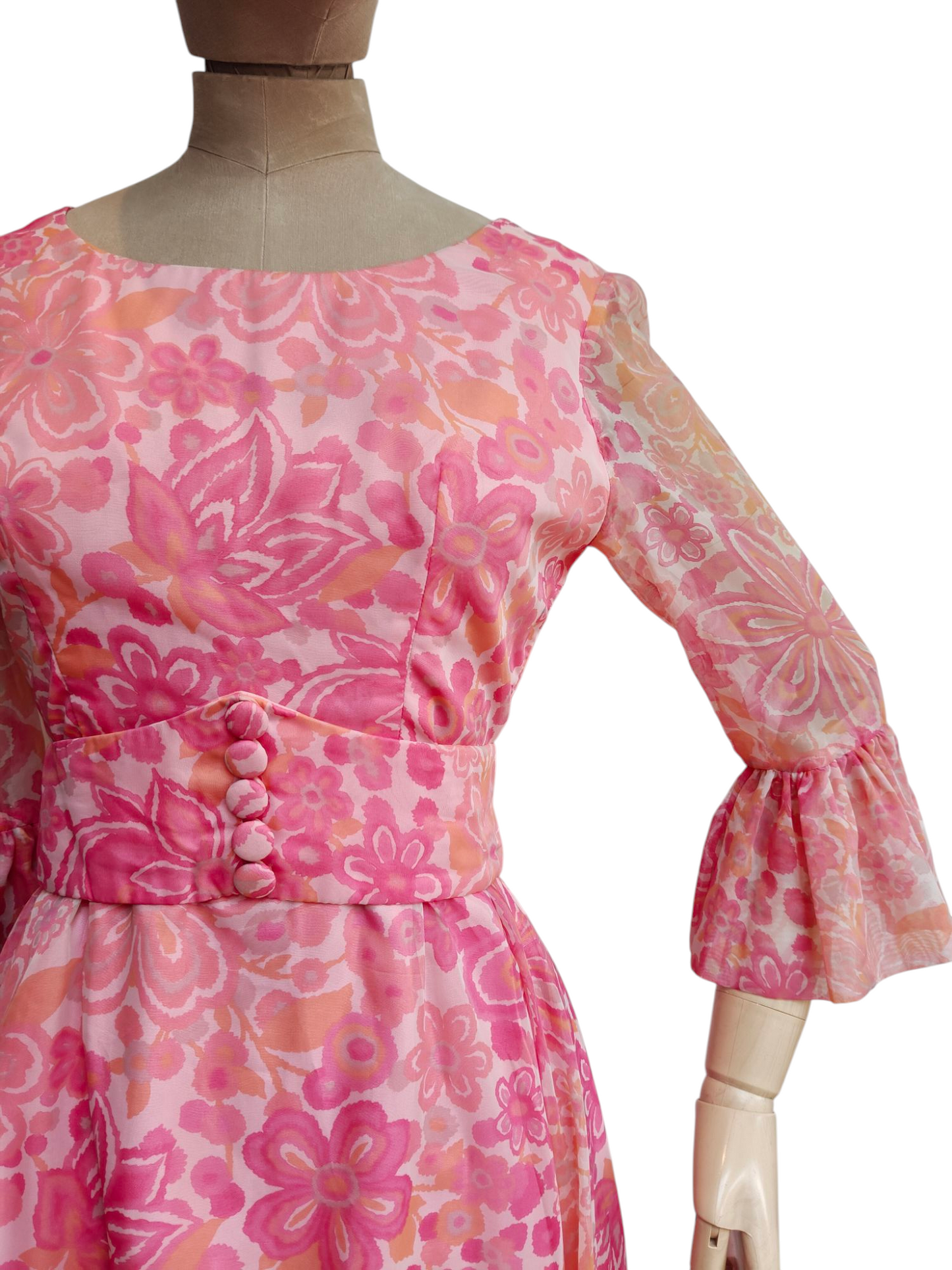 Pink floral vintage dress