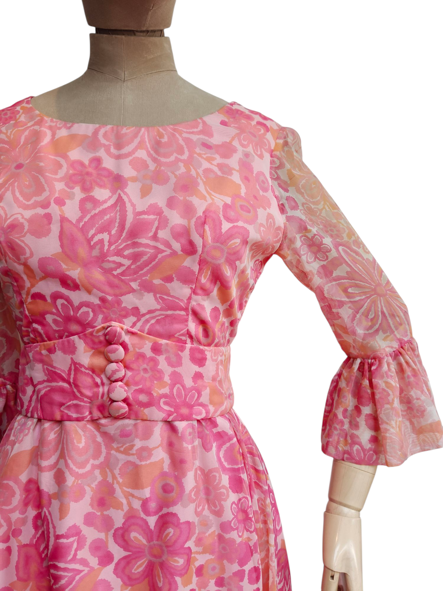 Pink floral vintage dress