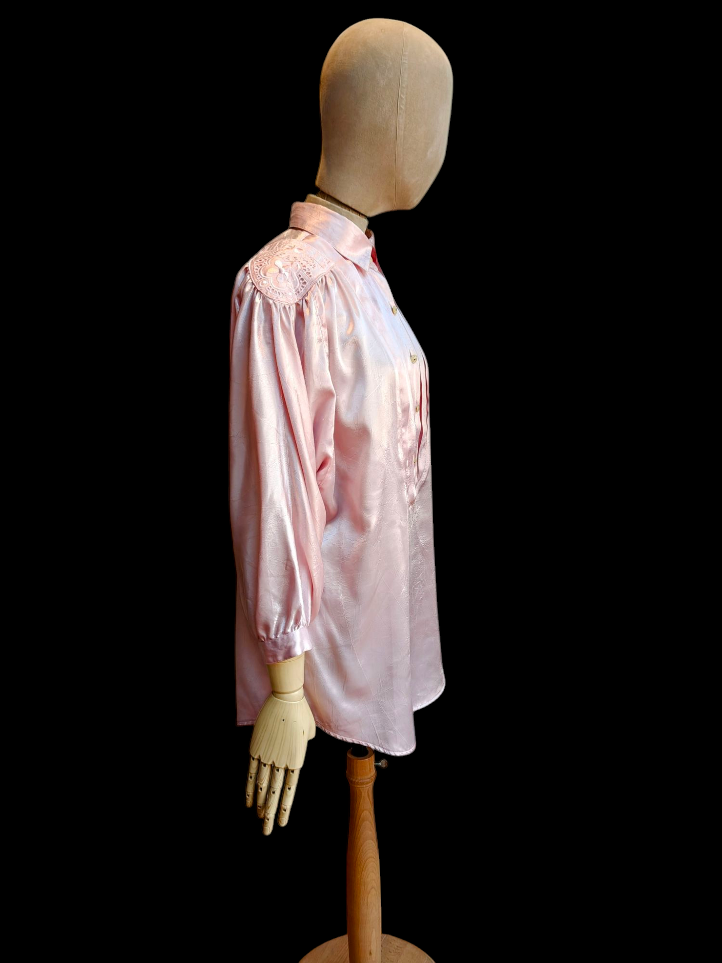 Pink vintage shirt with pleated bib