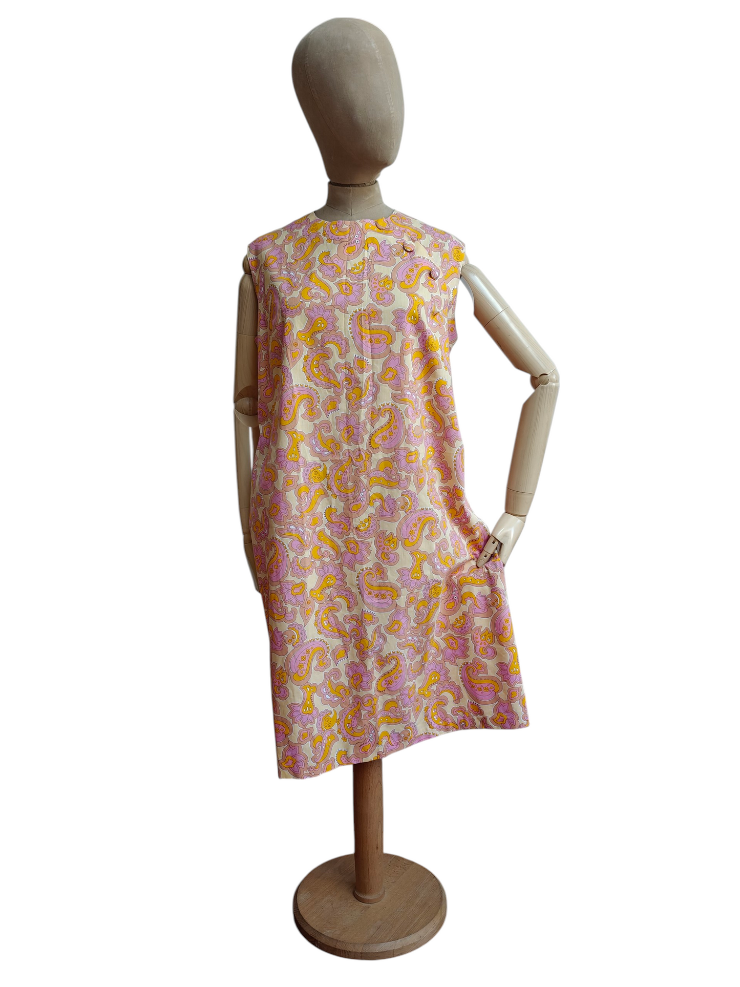 Plus size pink paisley shift dress