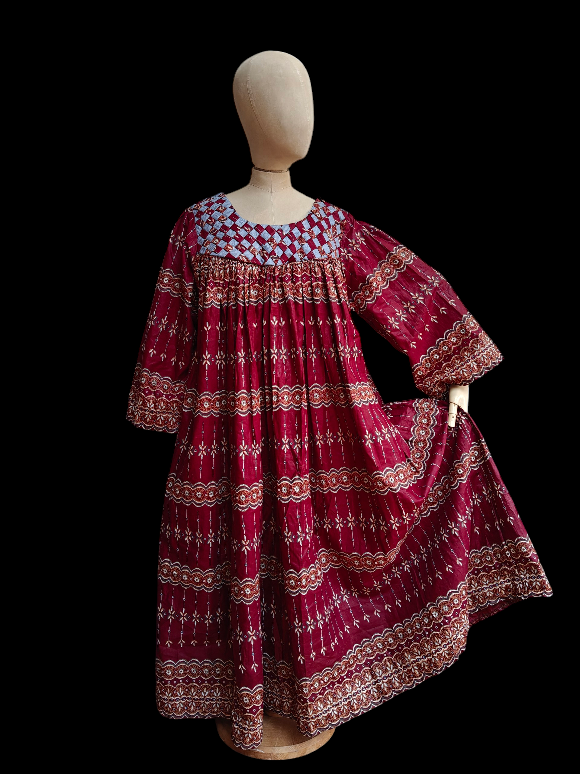 Plus sized maxi smock dress