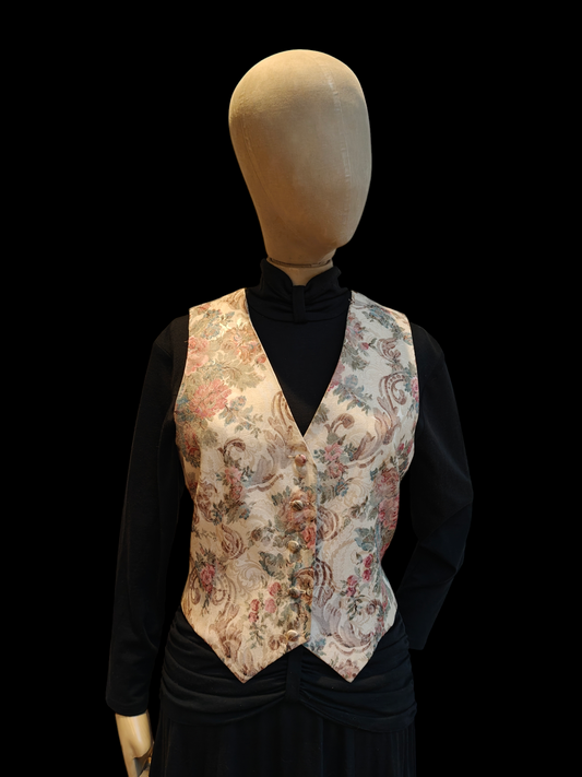 Pretty pastel tapestry waistcoat.