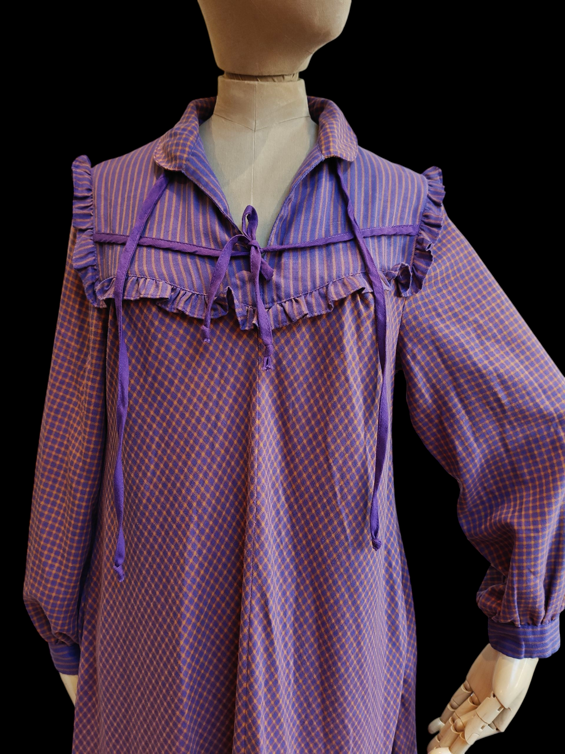 Purple and orange cotton smock dress