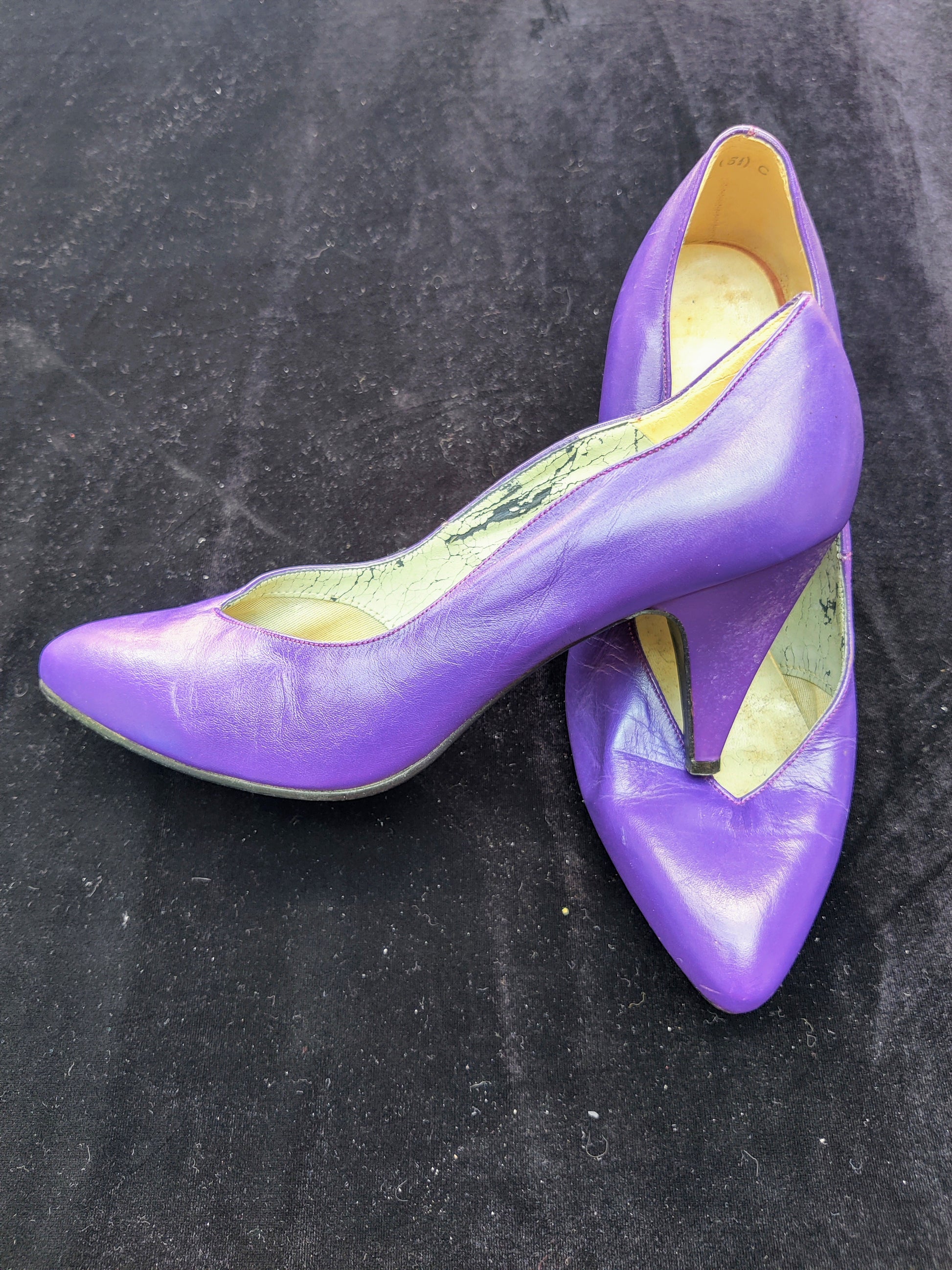 Purple high heel vintage party shoes