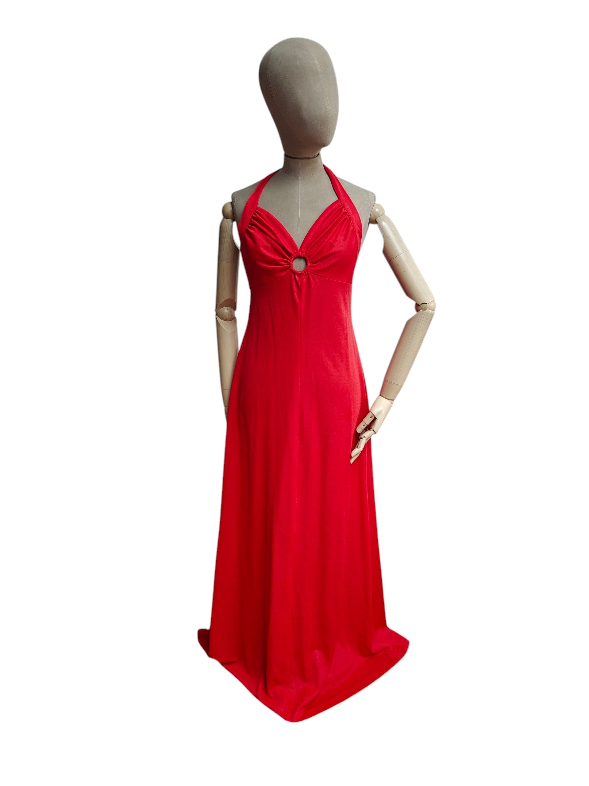 Red 70's maxi dress 