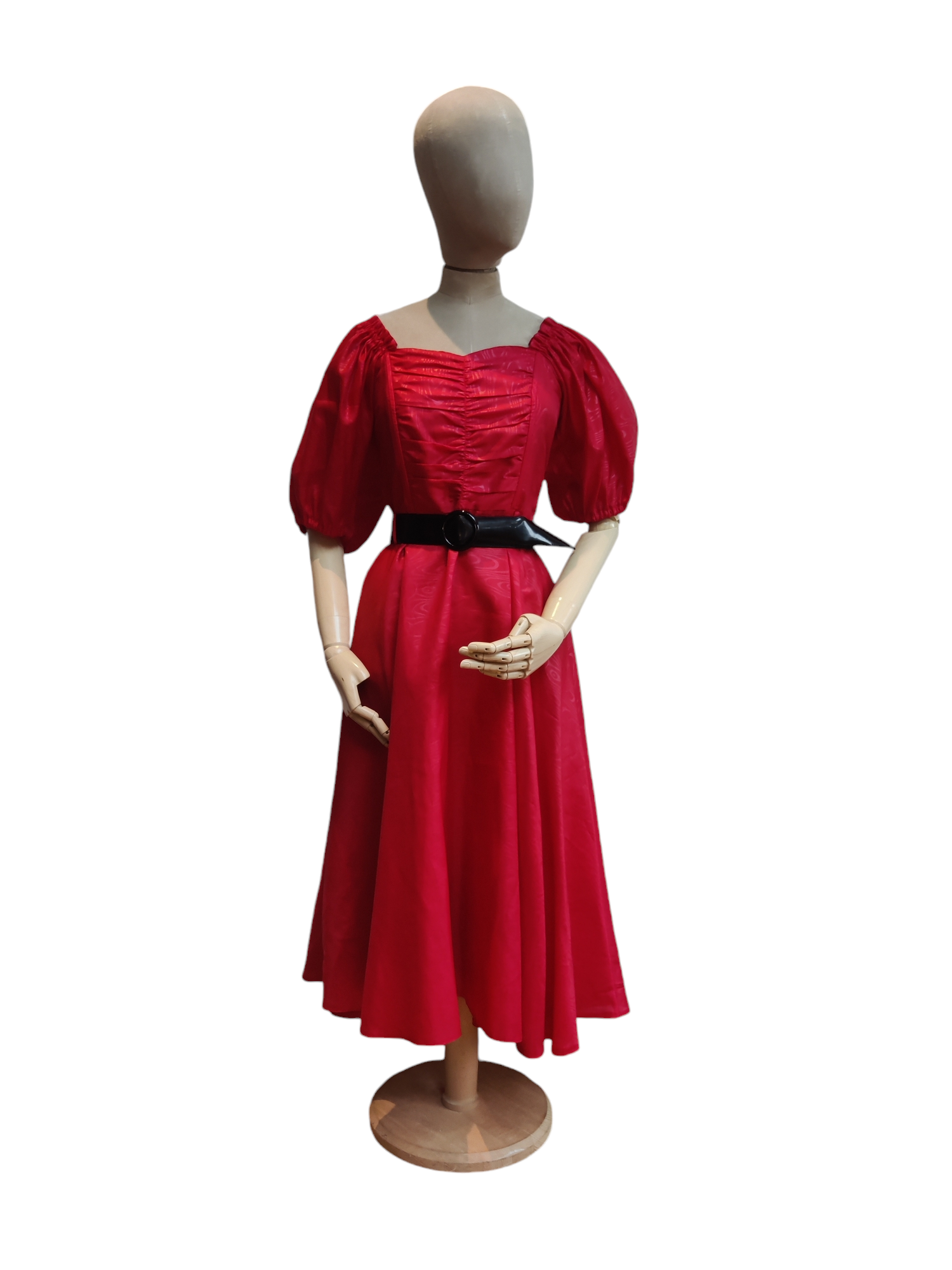 Red 80's dress, perfect for spinning!