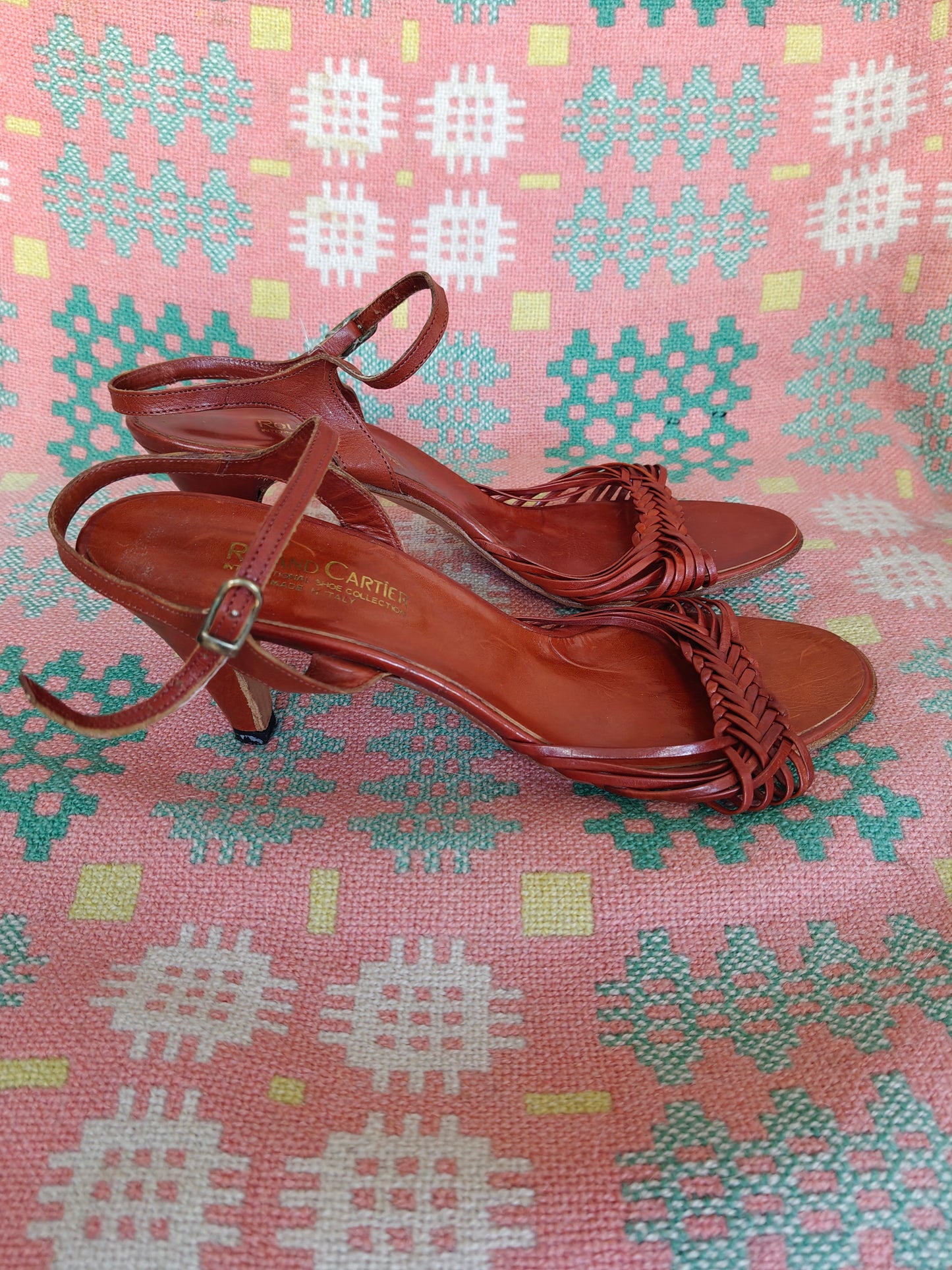 Roland Cartier summer vintage shoes in brown tan