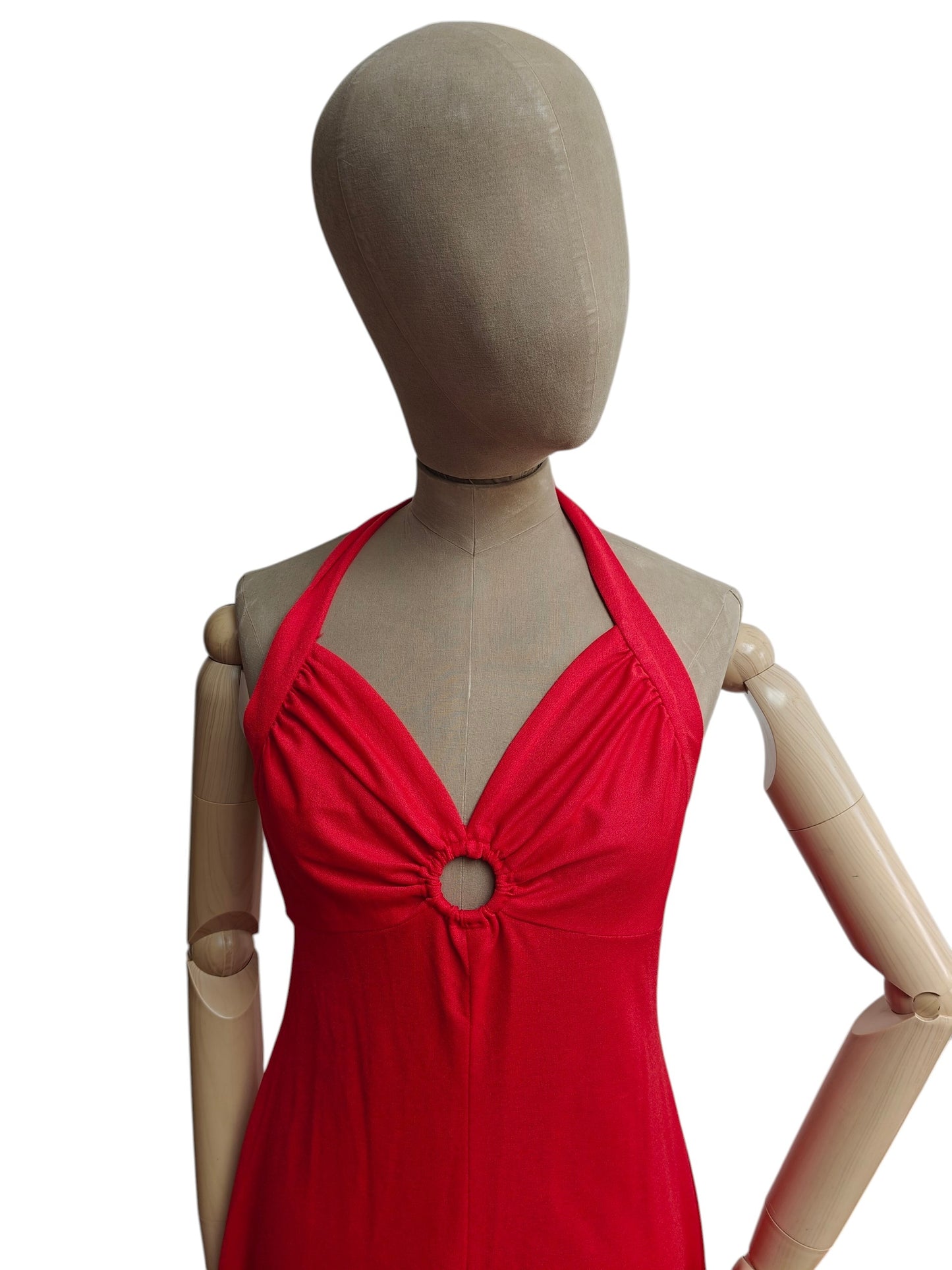 Sexy vintage red halterneck dress