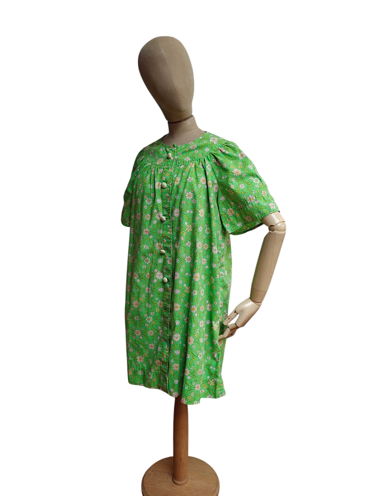 Sixties dress with matching jacket green floral