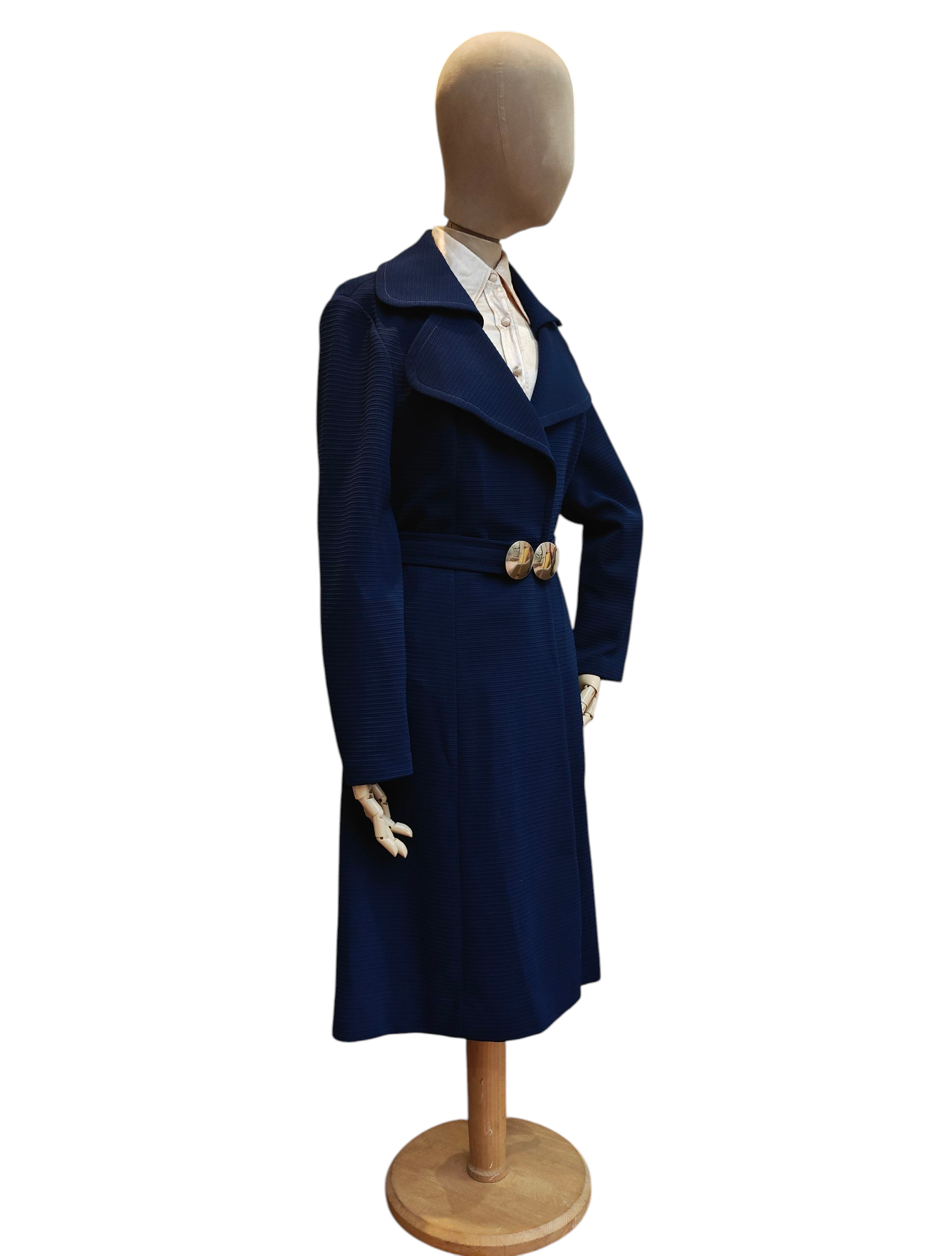 Sixties ladies coat in blue with belt