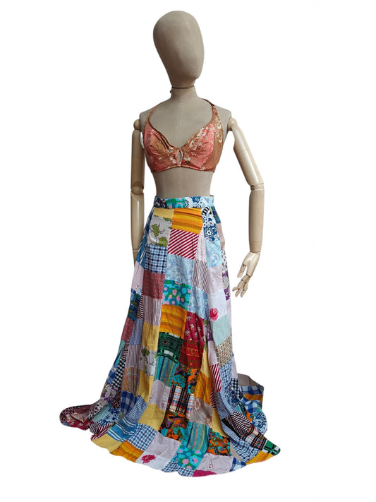 Stunning 70's patchwork maxi skirt