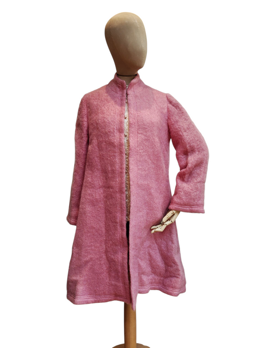Stunning baby pink wool coat