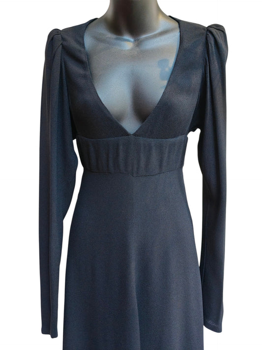 Vintage Biba maxi dress in black moss crepe