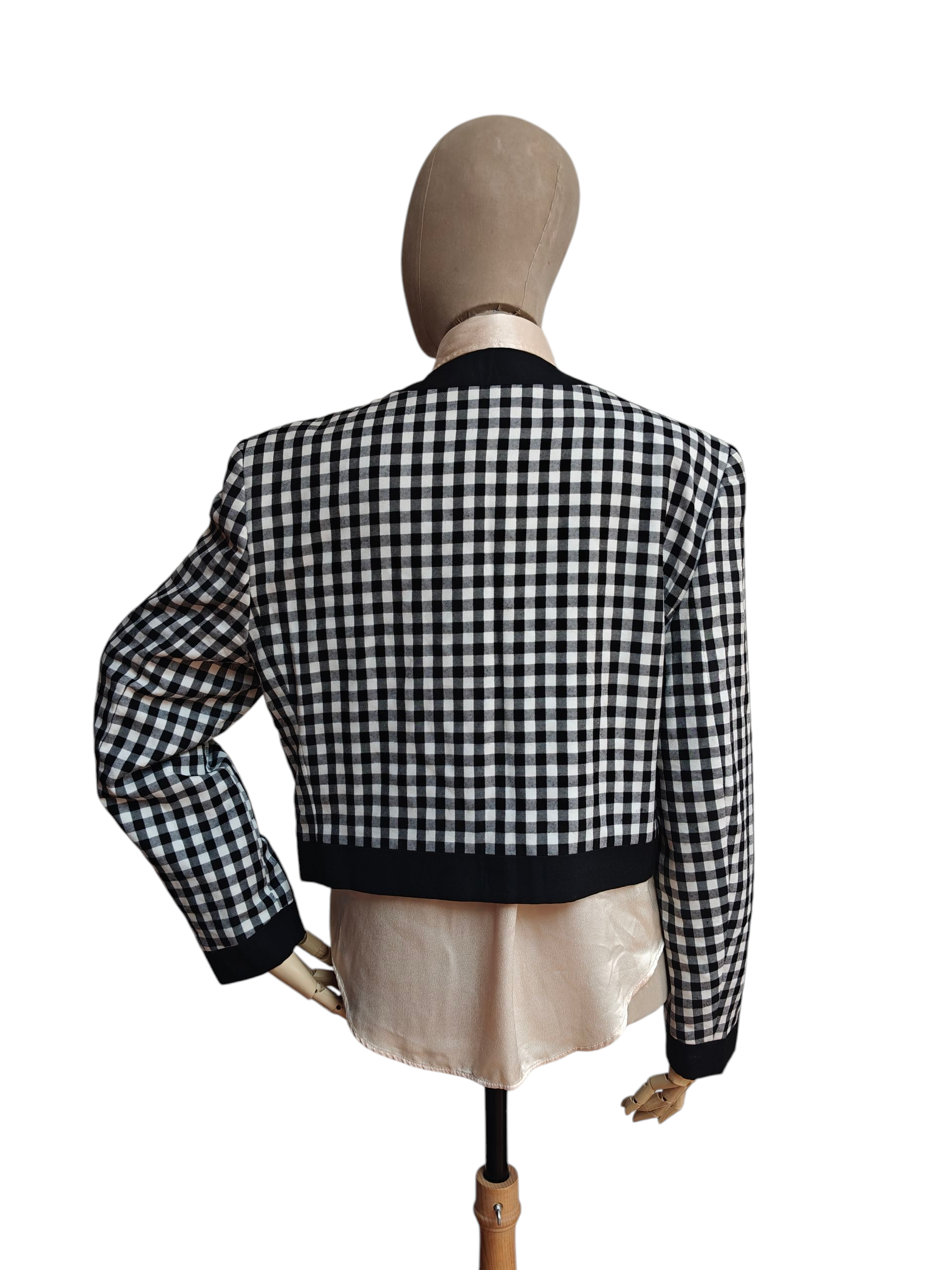 Vintage black and white check ladies jacket