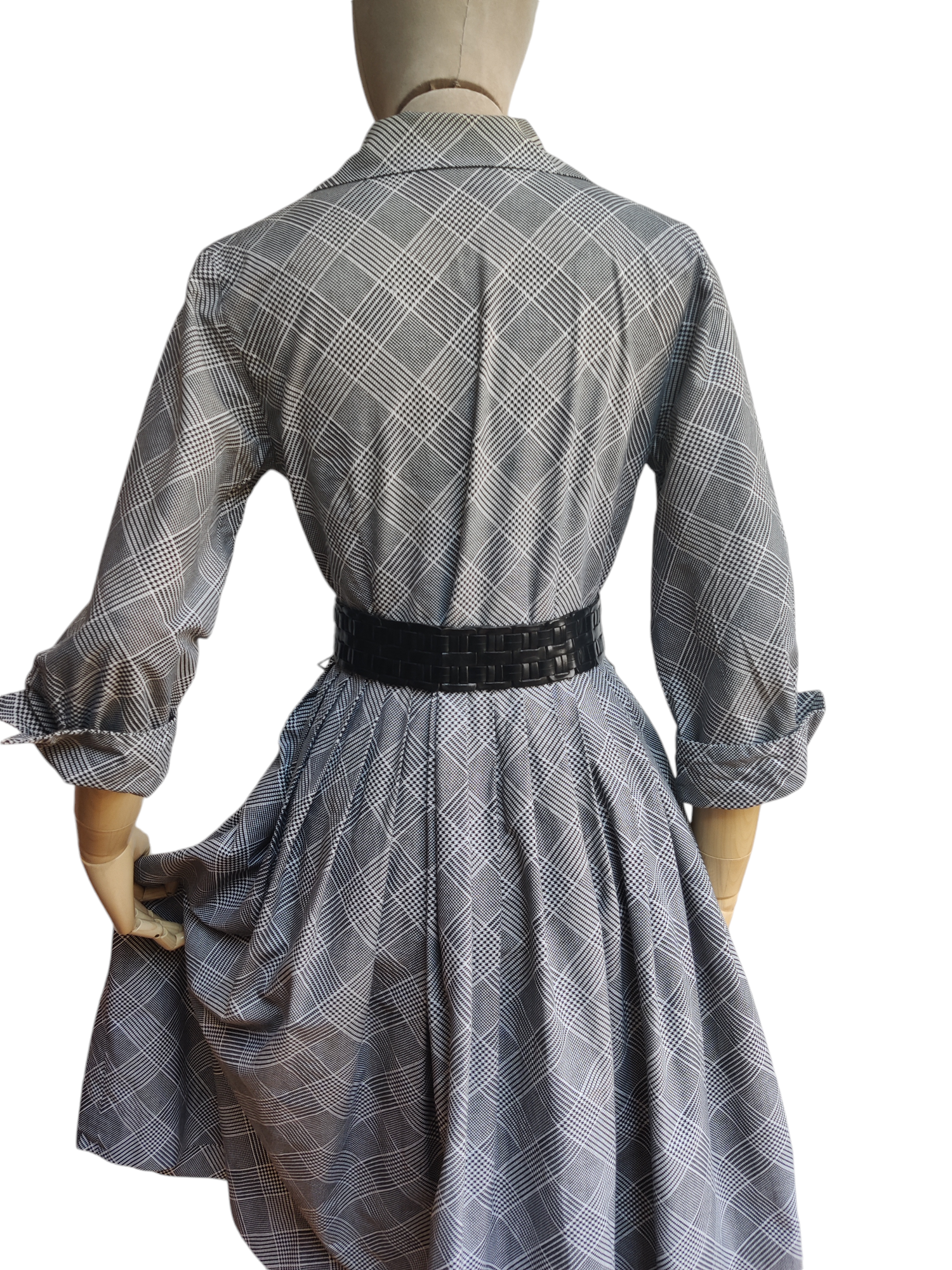 Vintage fit and flare dress with belt