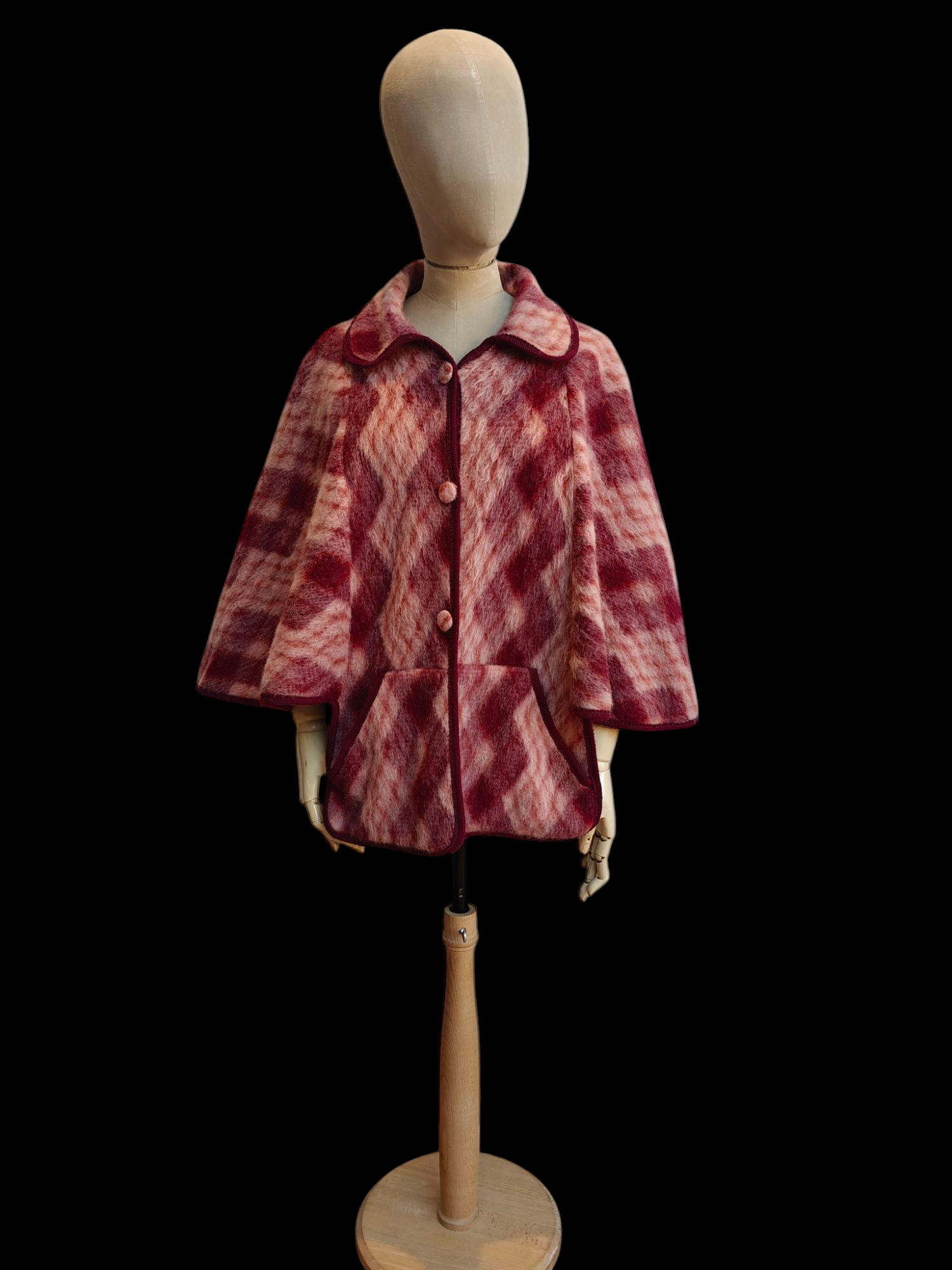 Vintage mohair cape with pockets