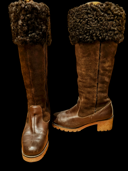Vintage sheepskin boots