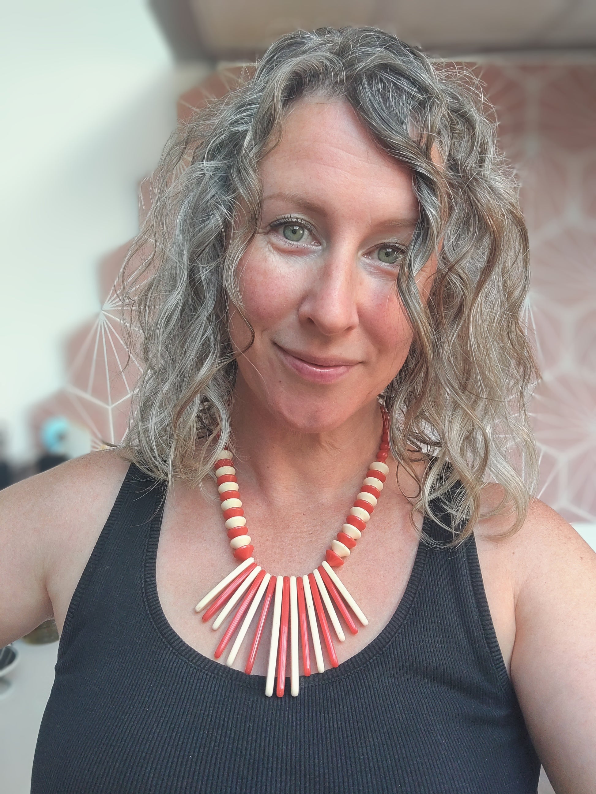 Vintage statement necklace in Orange