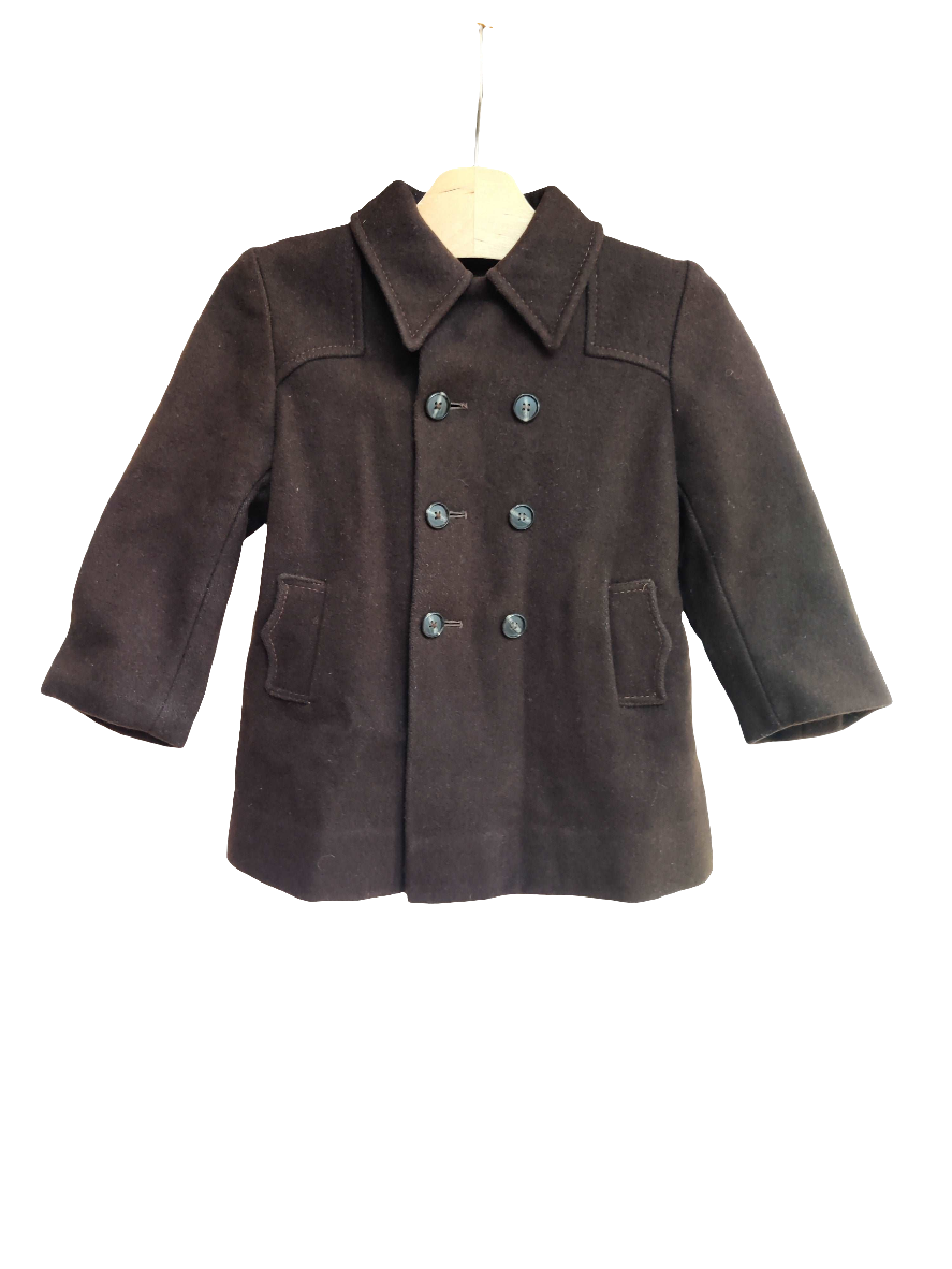 Chocolate brown vintage wool jacket age 3.