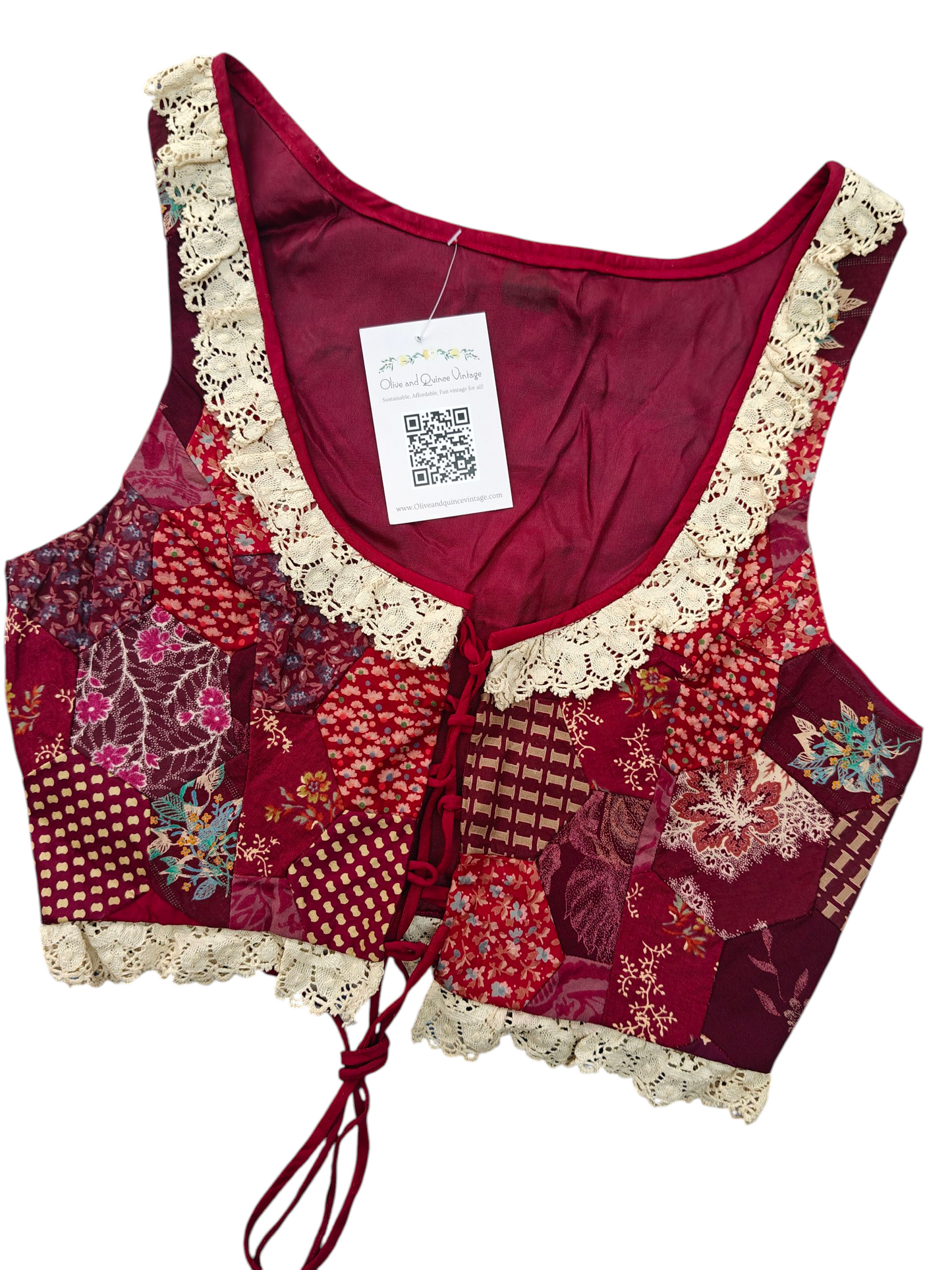 beautiful lace and patchwork prairie top