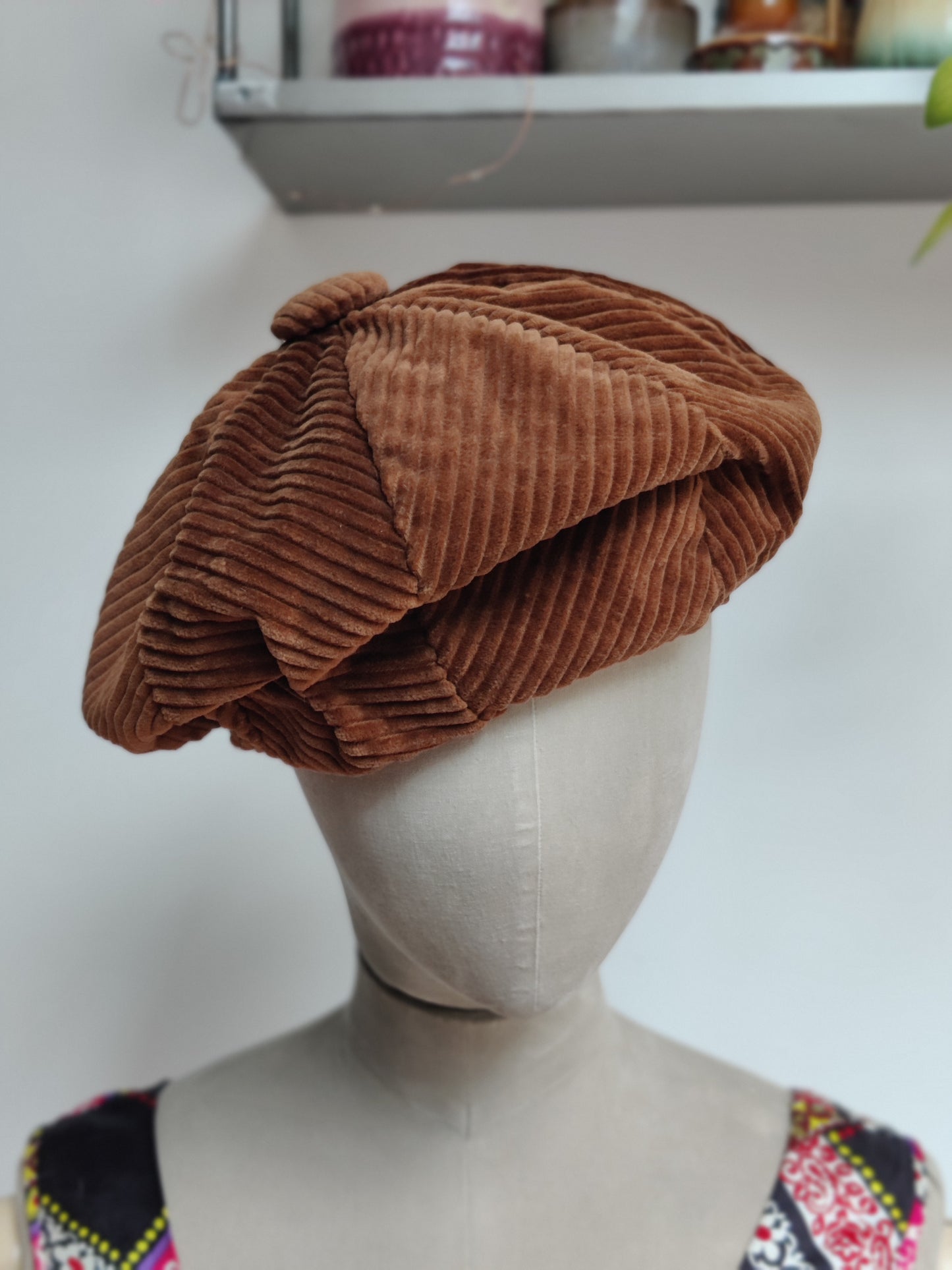 Brown vintage corduroy hat