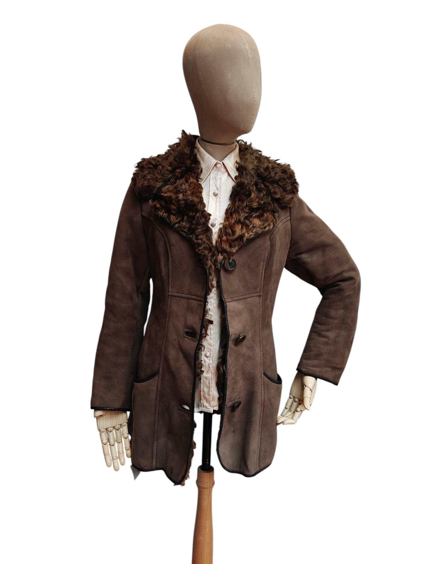 brown ladies sheepskin coat