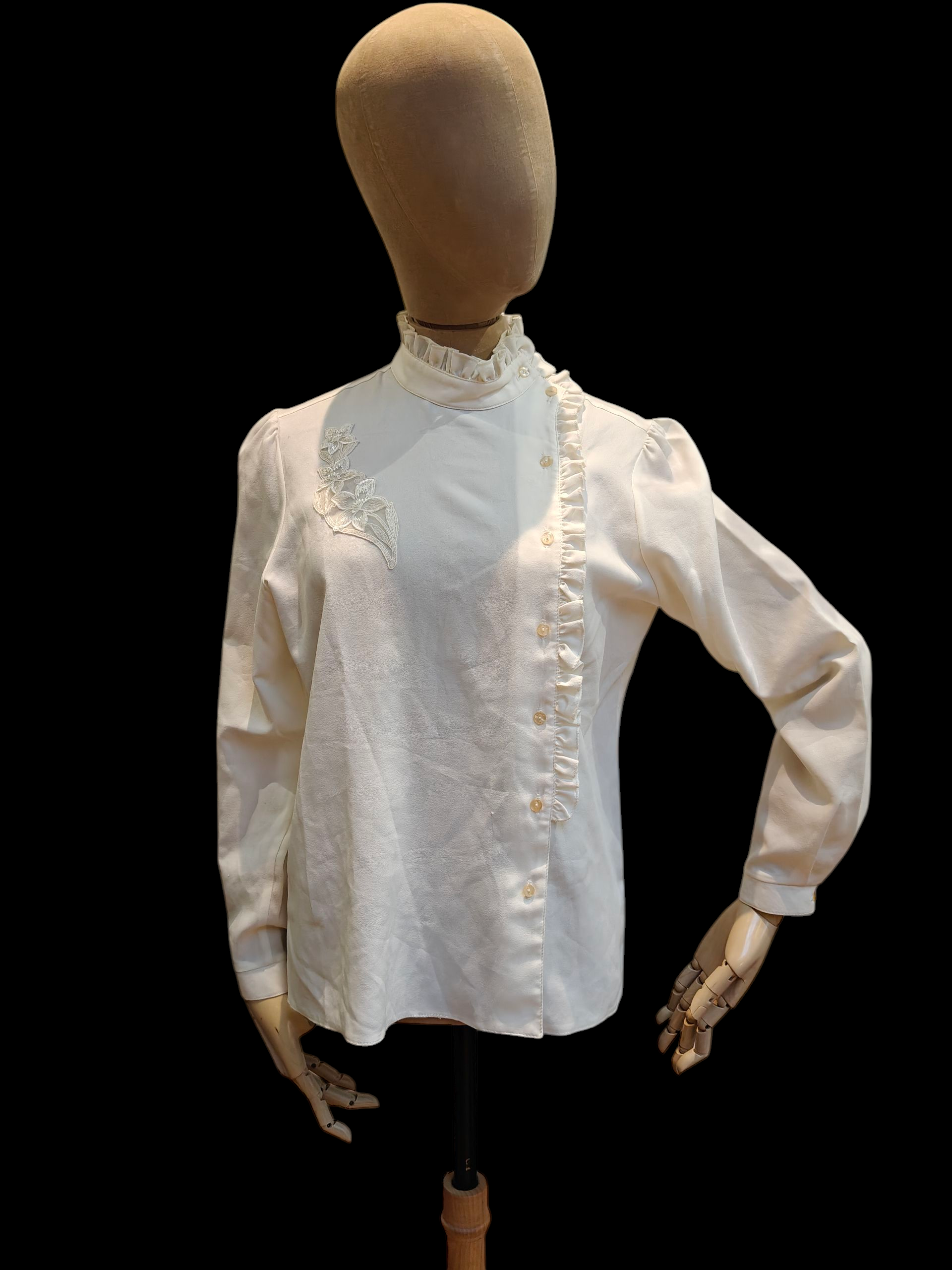 cream high neck vintage shirt