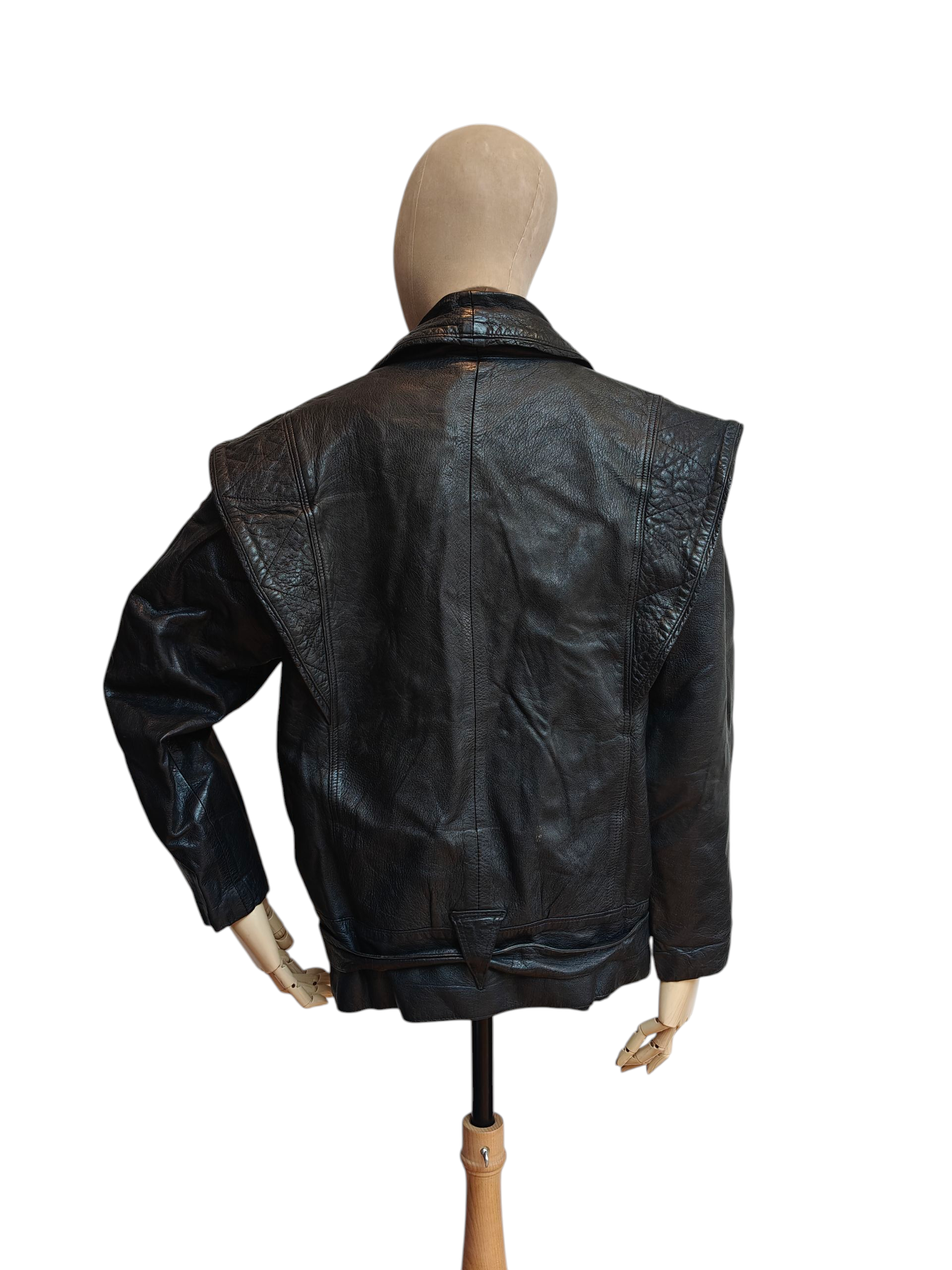 incredible black vintage leather coat