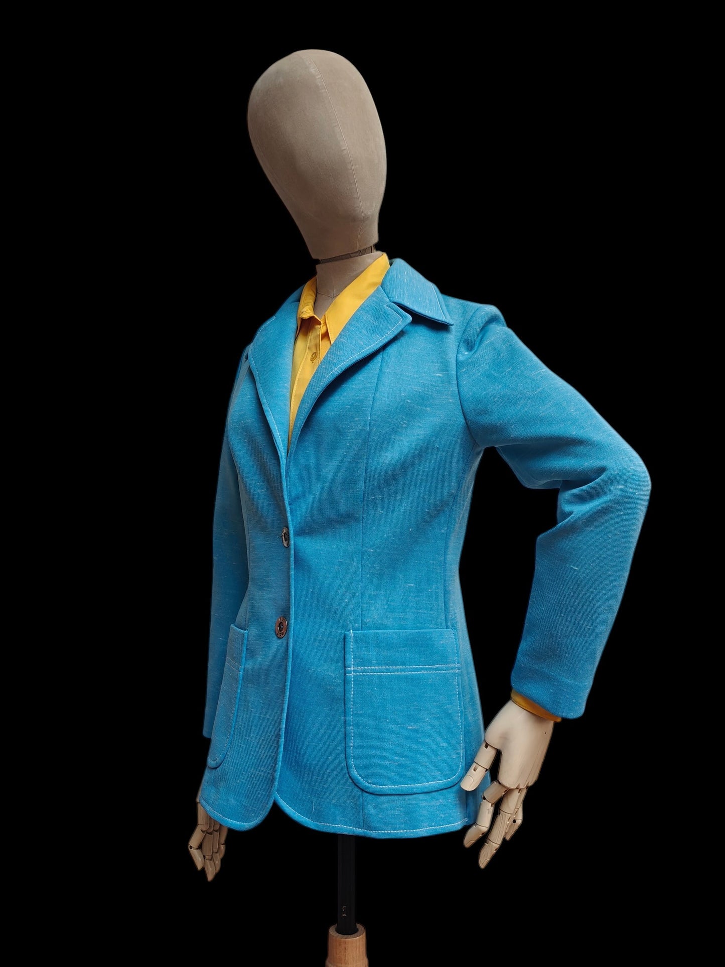 ladies baby blue single breasted jacket