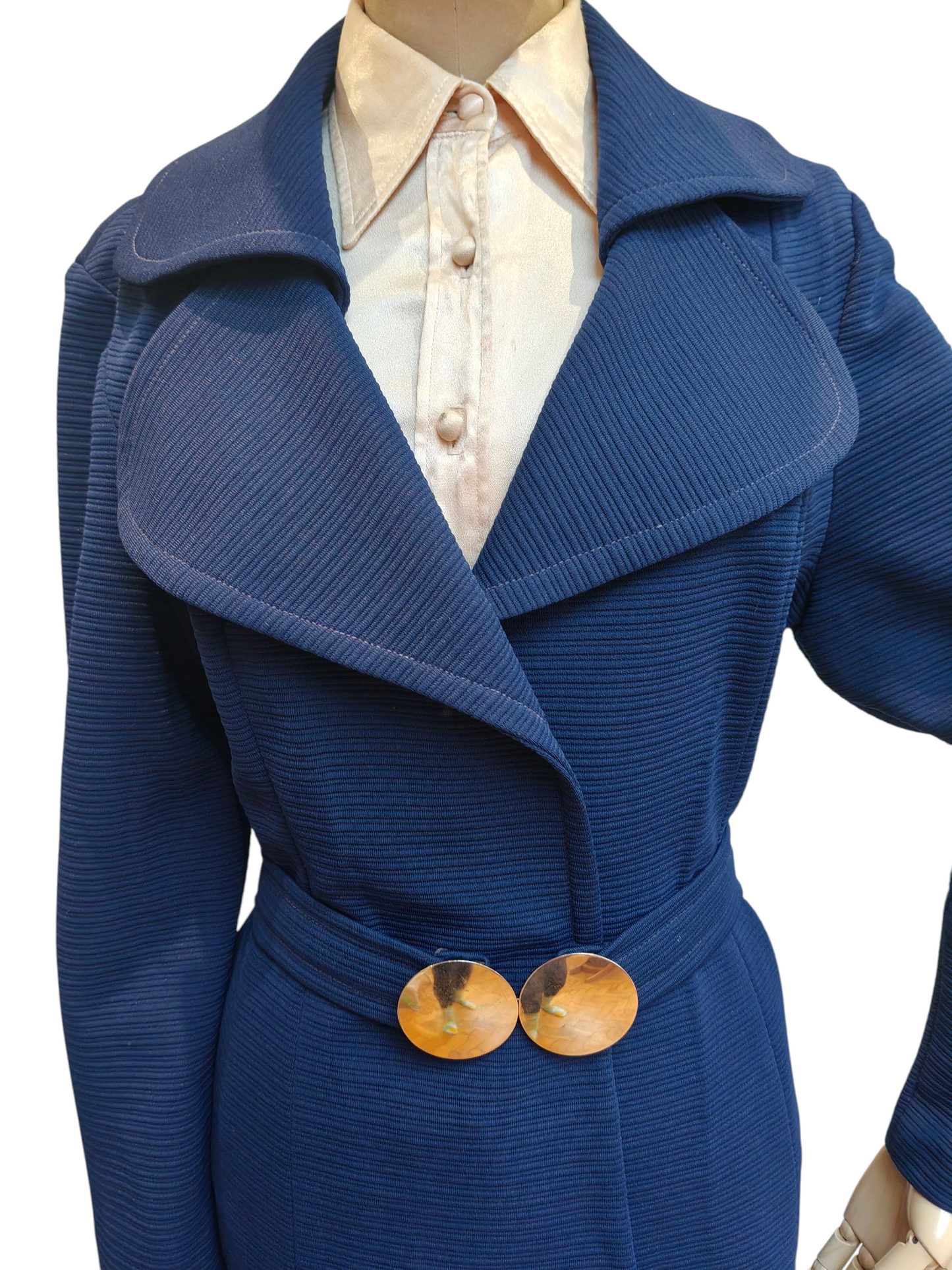 ladies modette coat with silver buckle