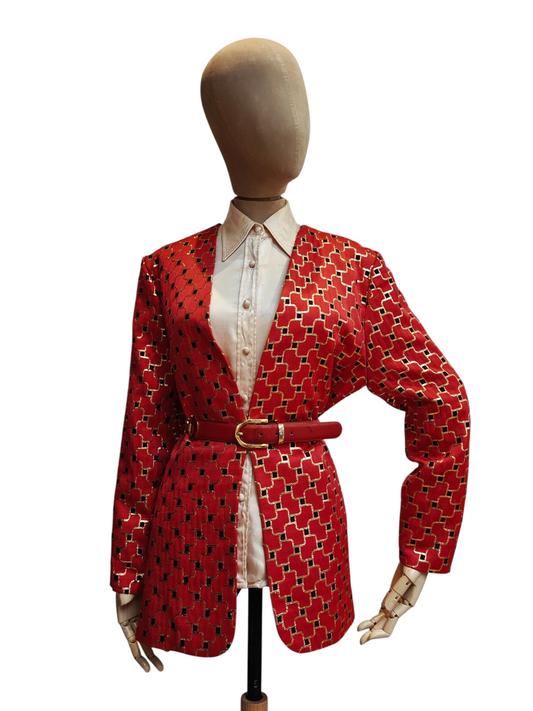 red and gold vintage blazer