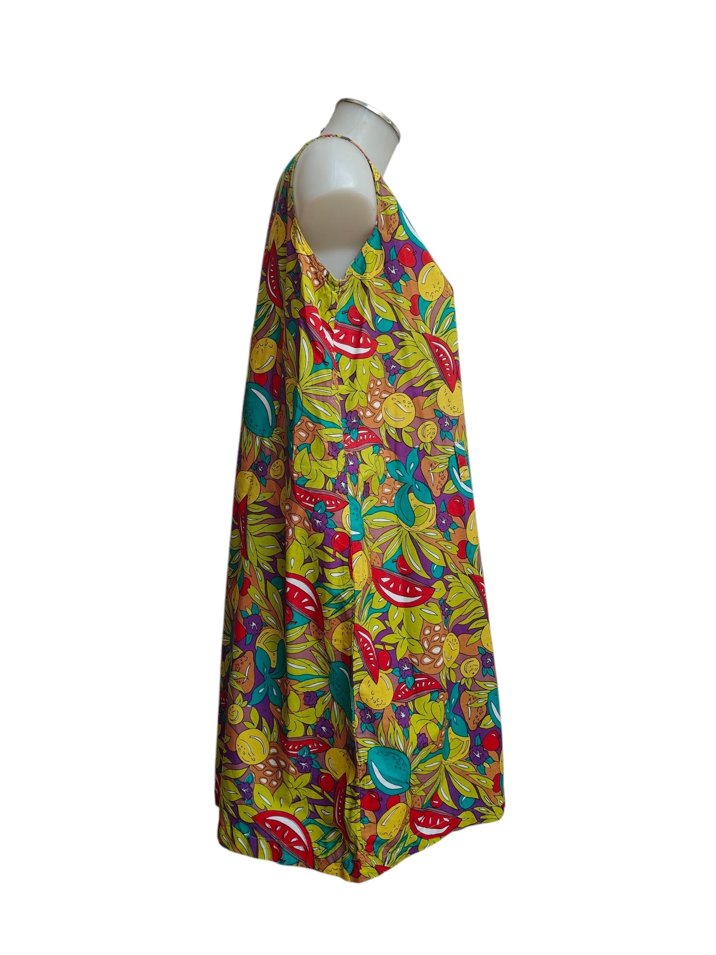 relaxed fit vintage playsuit in yellow and red