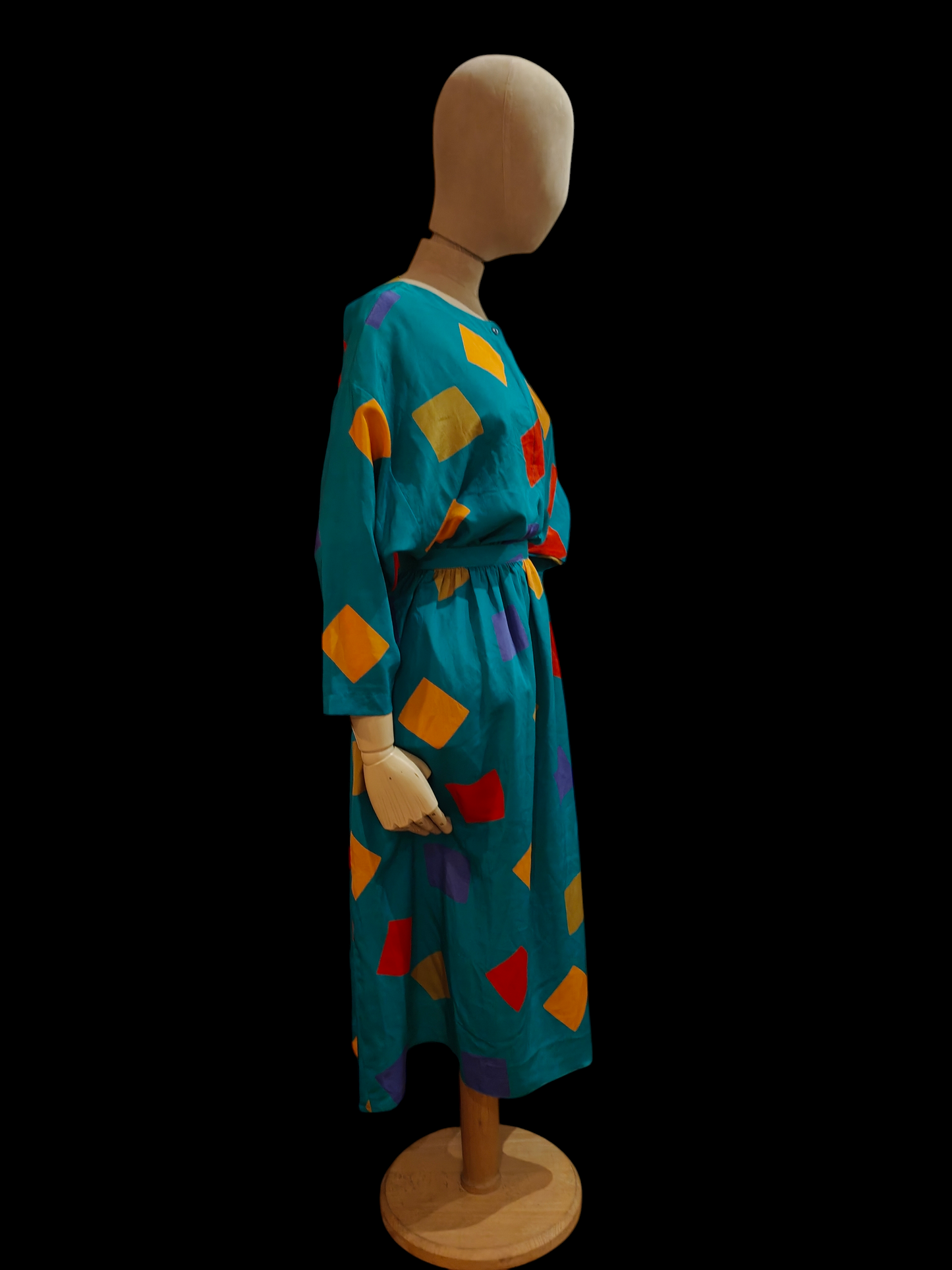 80's colour block skirt and blouse co-ord.