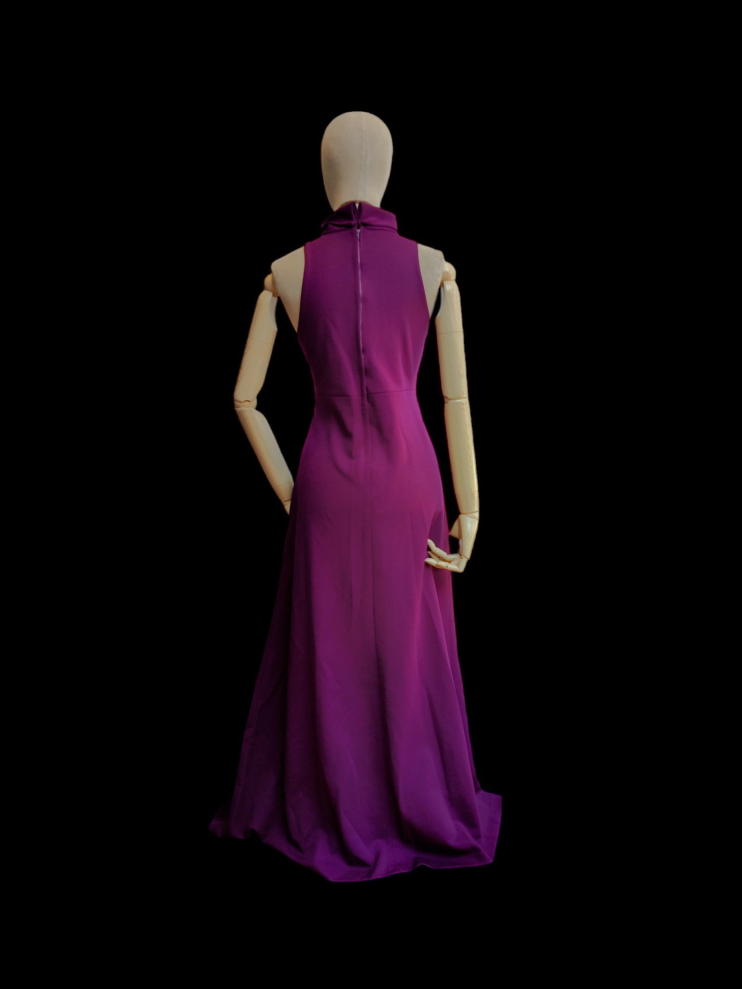 Purple vintage high neck maxi dress