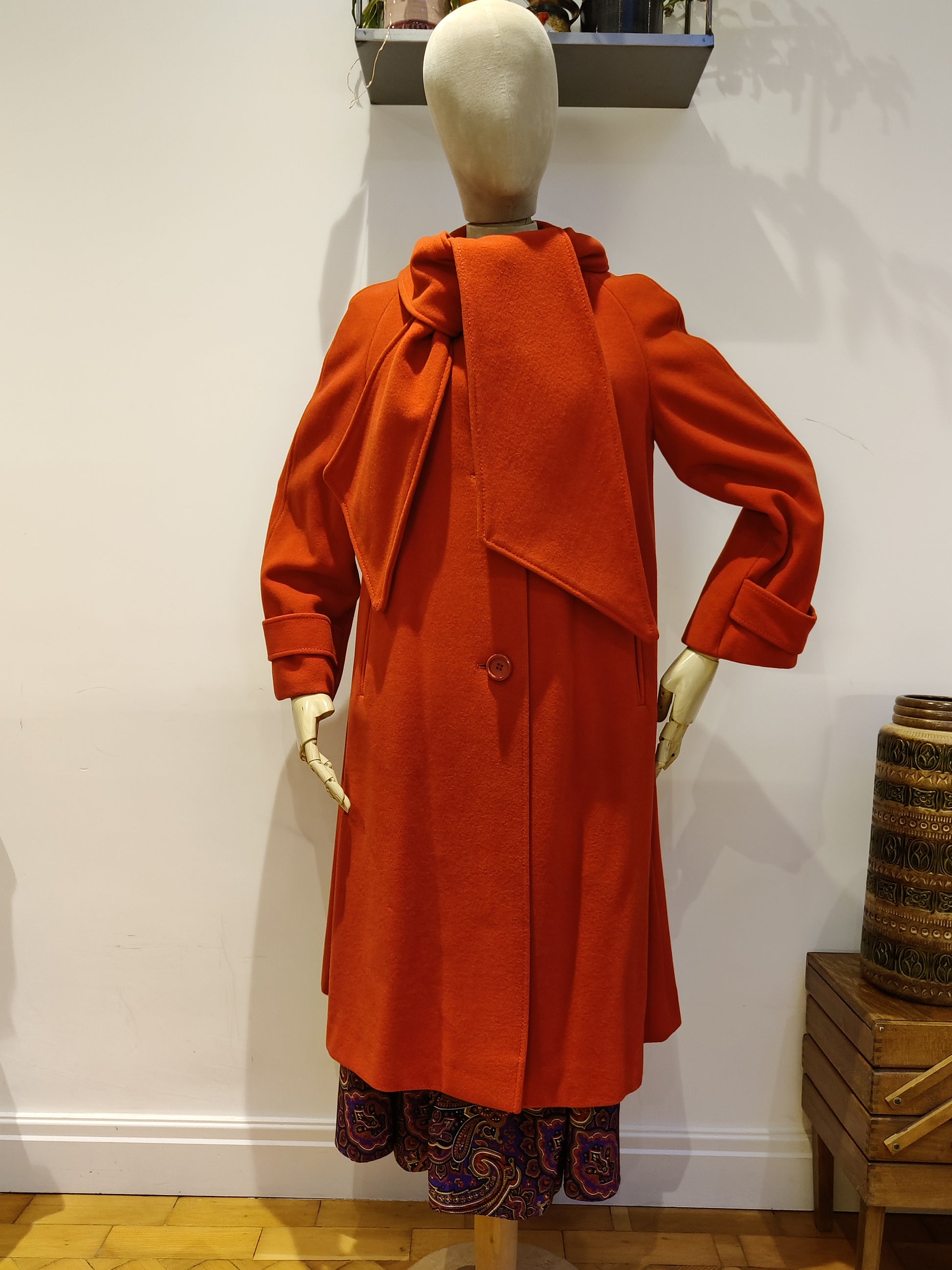 Red dress coat. vintage
