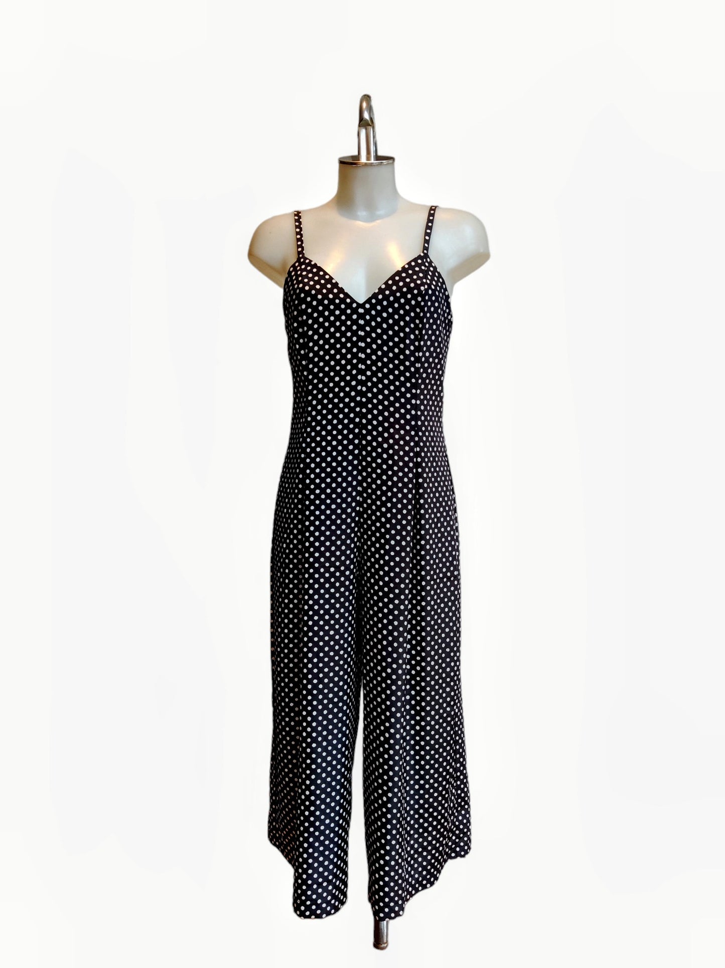 Vintage wide leg polka dot jumpsuit small