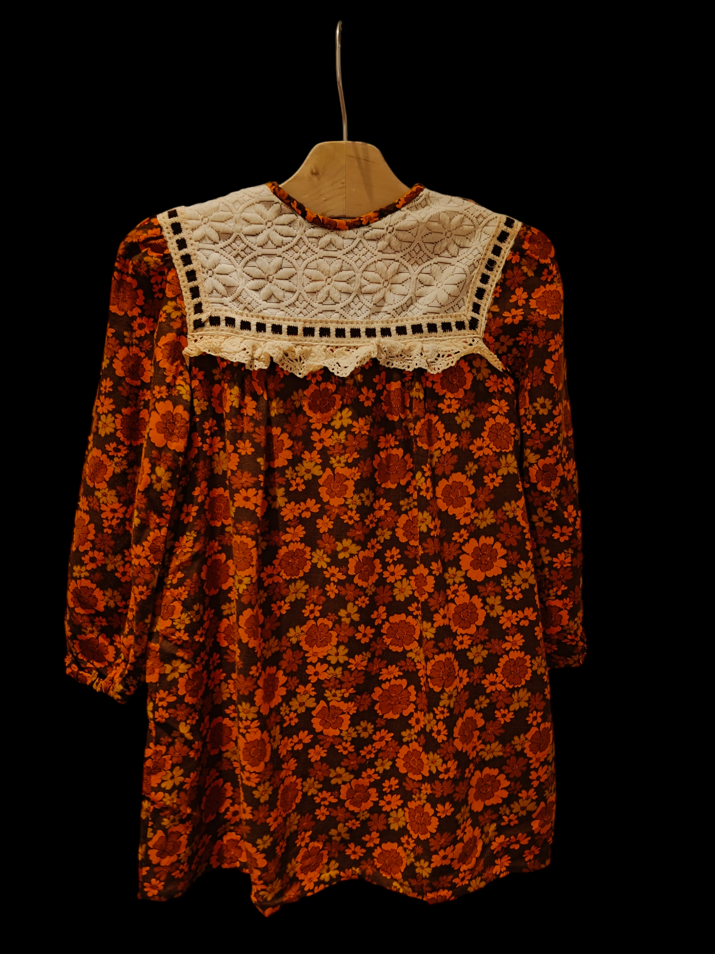 Stunning 70s floral smock dress age 3-4