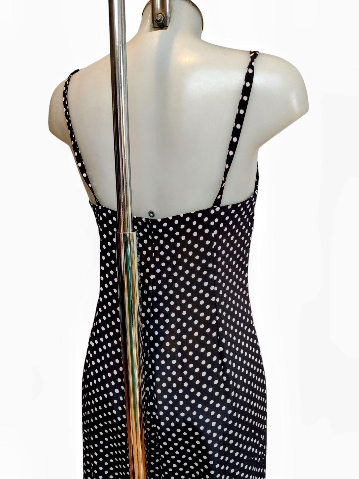 Black with white polka dot ladies jumpsuit