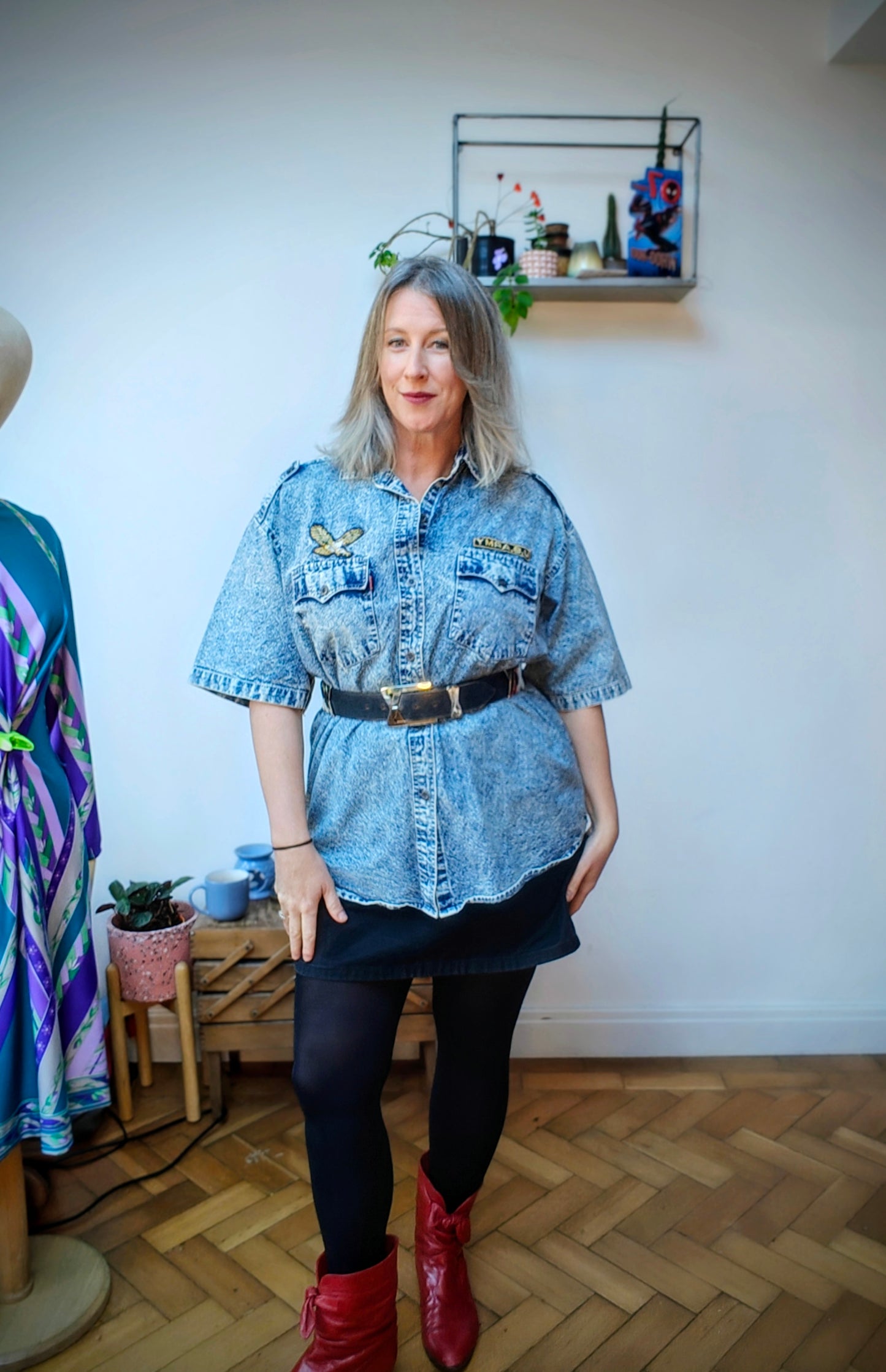 1980's stonewash denim vintage Levis short sleeved shirt