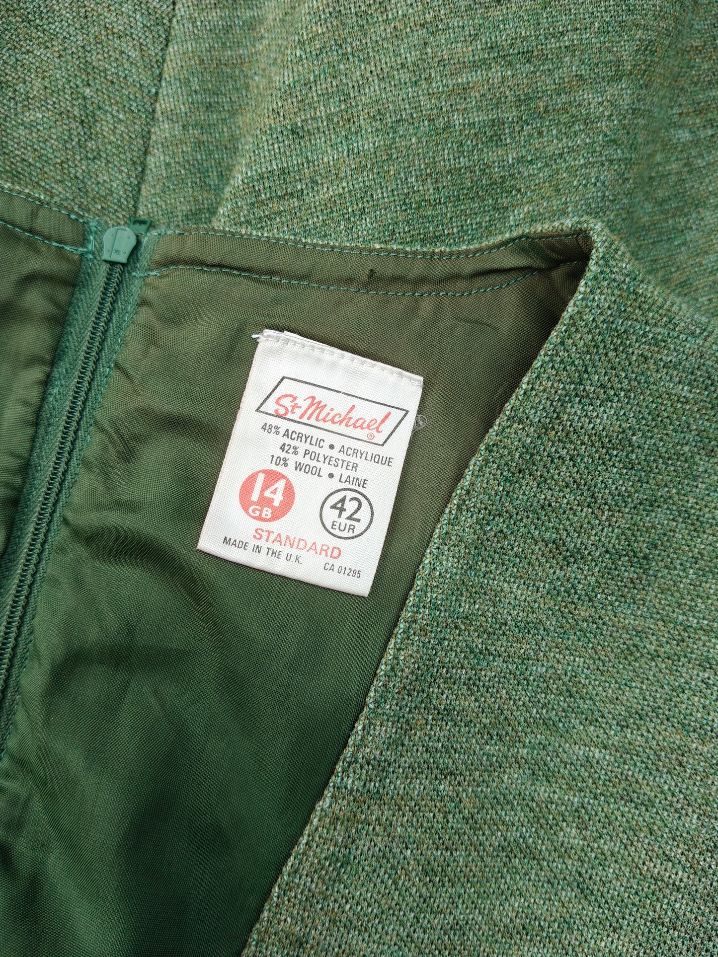 Green 1960's wool pinafore dress