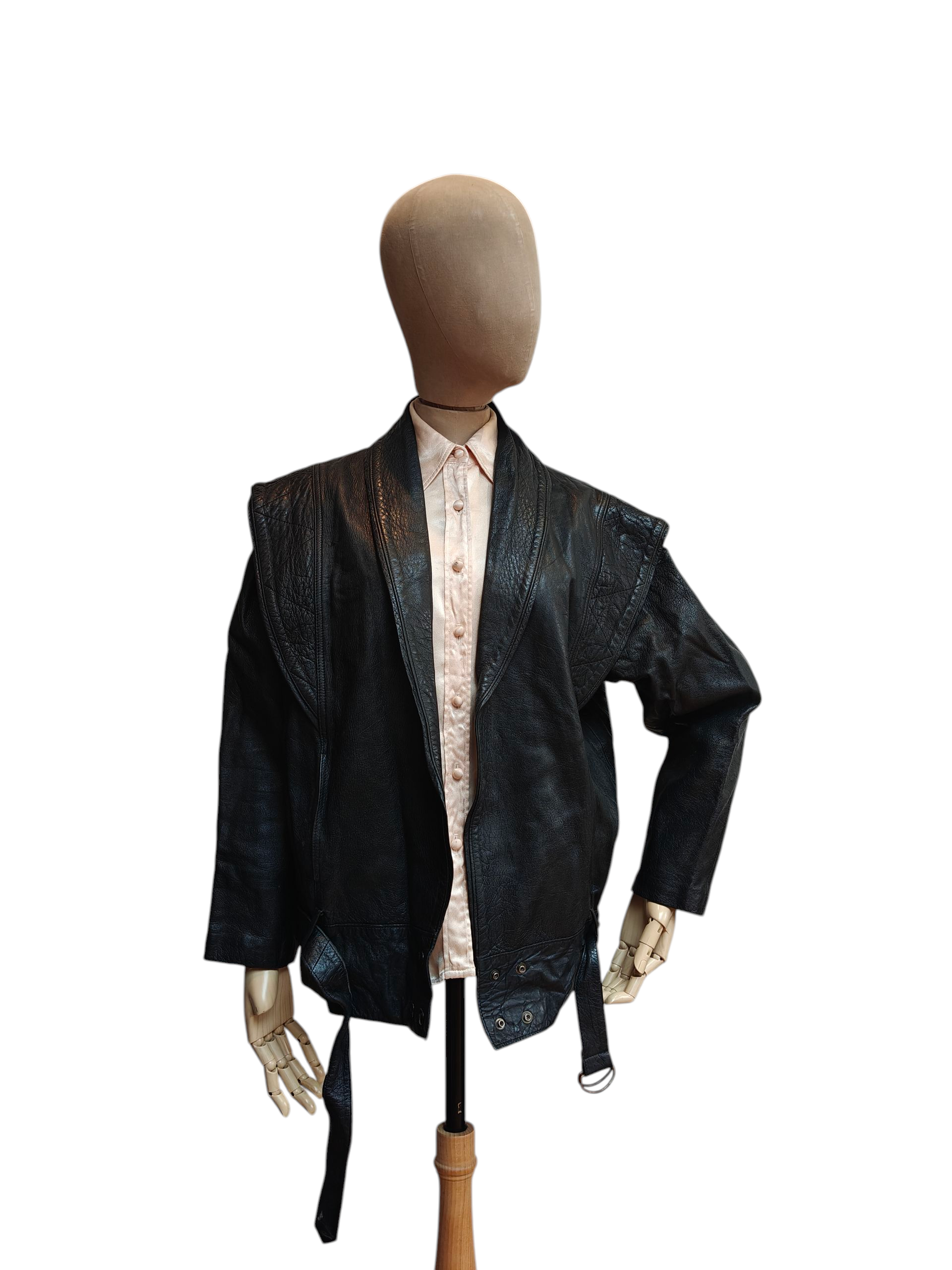 vintage black leather ladies jacket